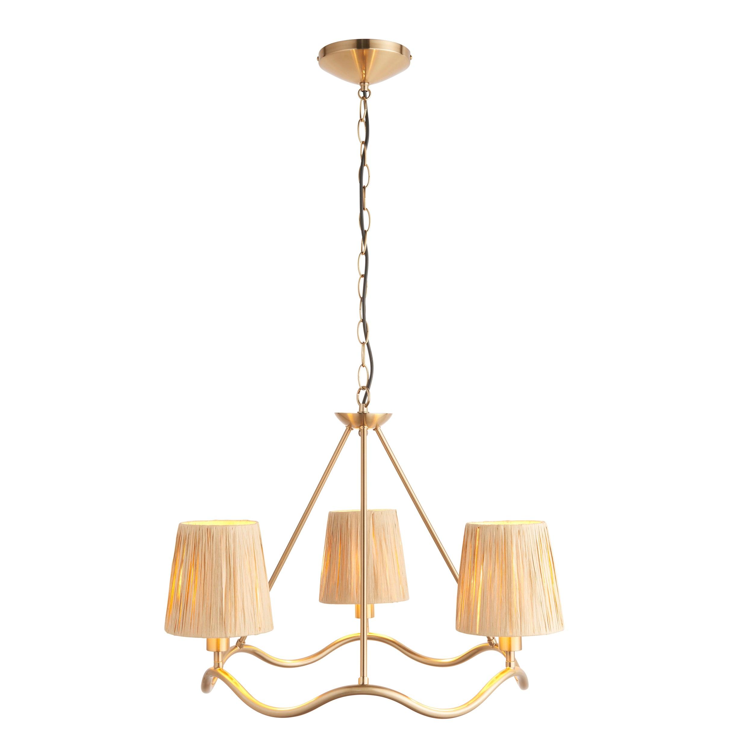 Wriggle Brass 3 Light Pendant