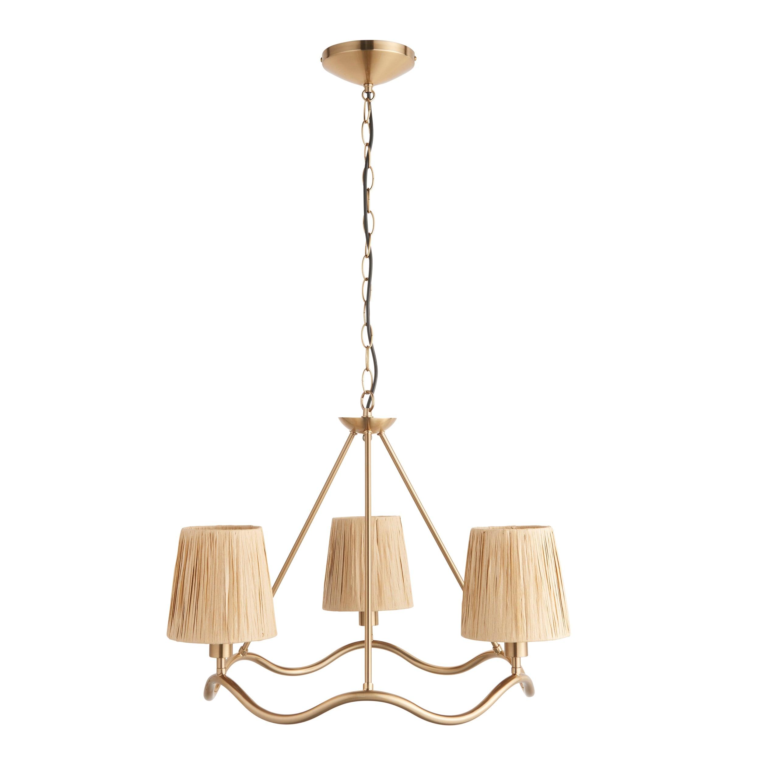 Wriggle Brass 3 Light Pendant
