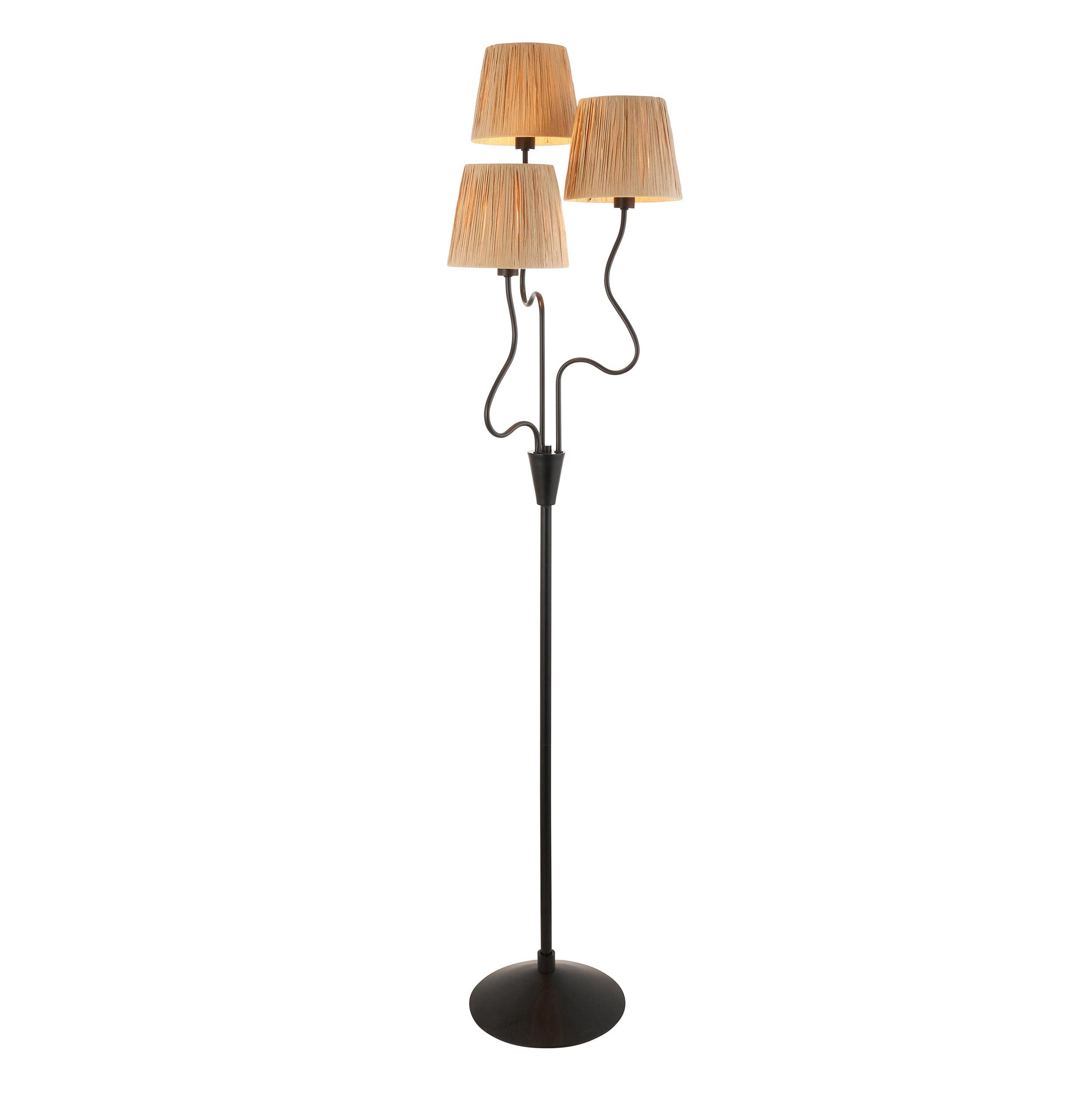 Wriggle 3 Light Black Floor Lamp
