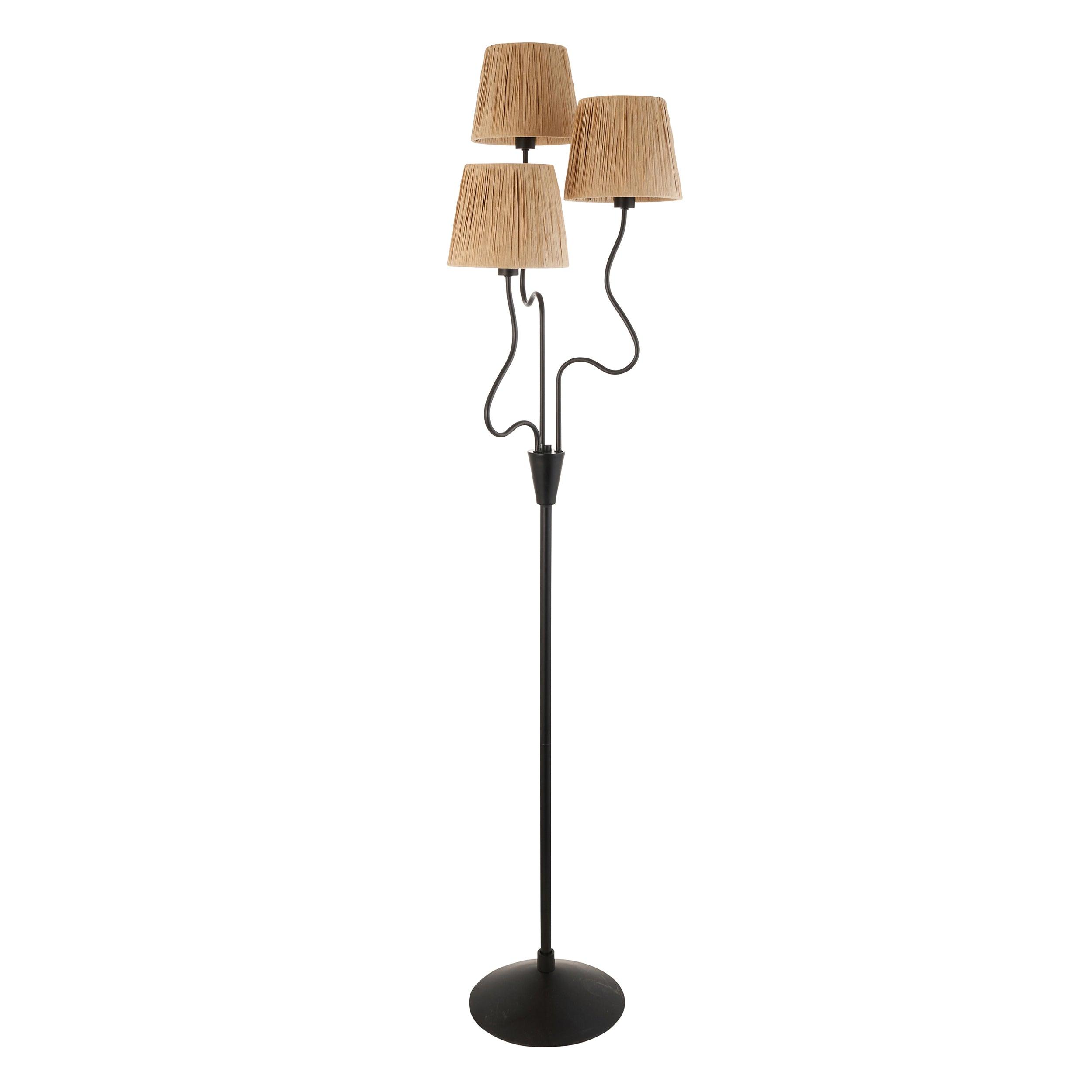 Wriggle 3 Light Black Floor Lamp