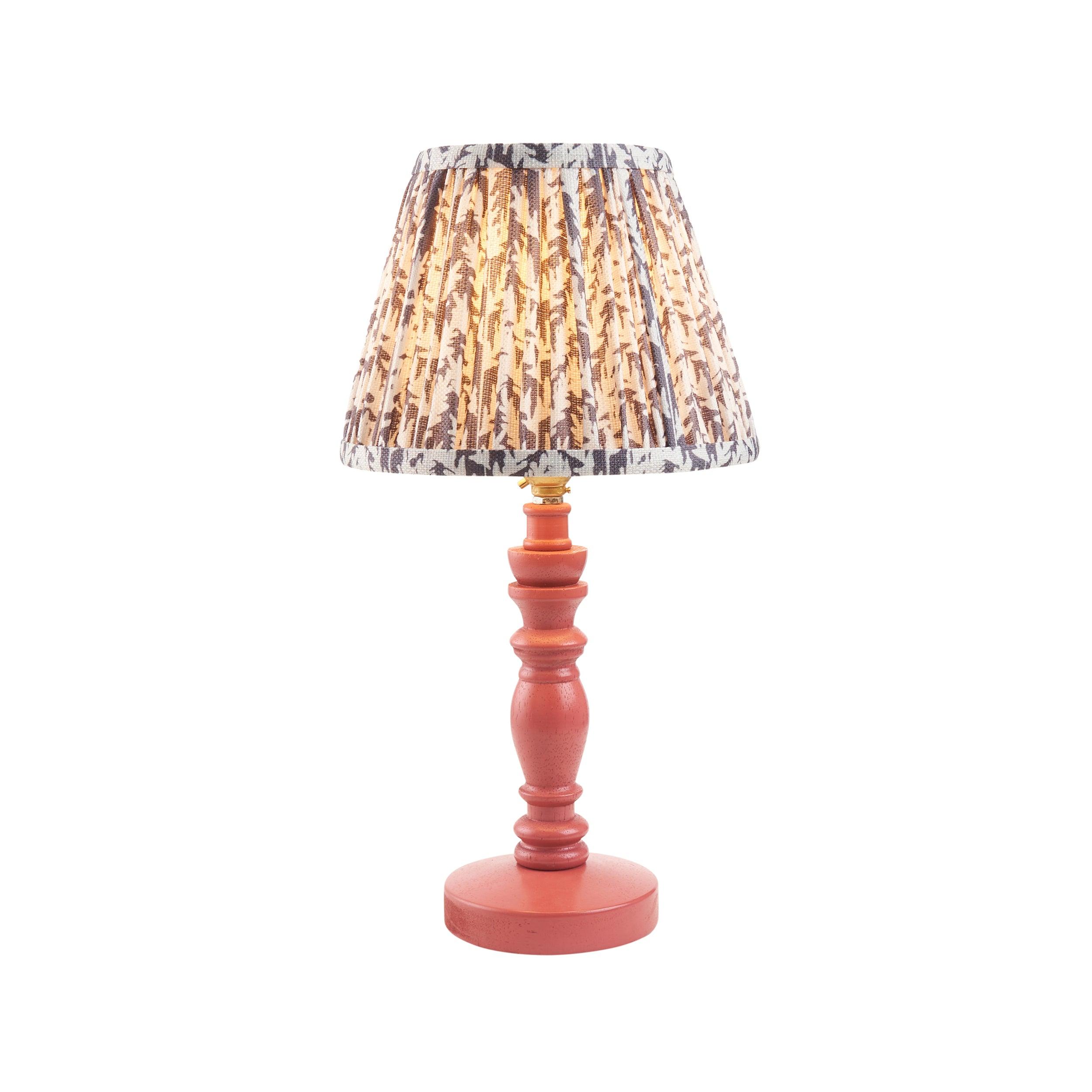 Bibury Pink Table Lamp & Leaf 20cm Pearl Grey Shade