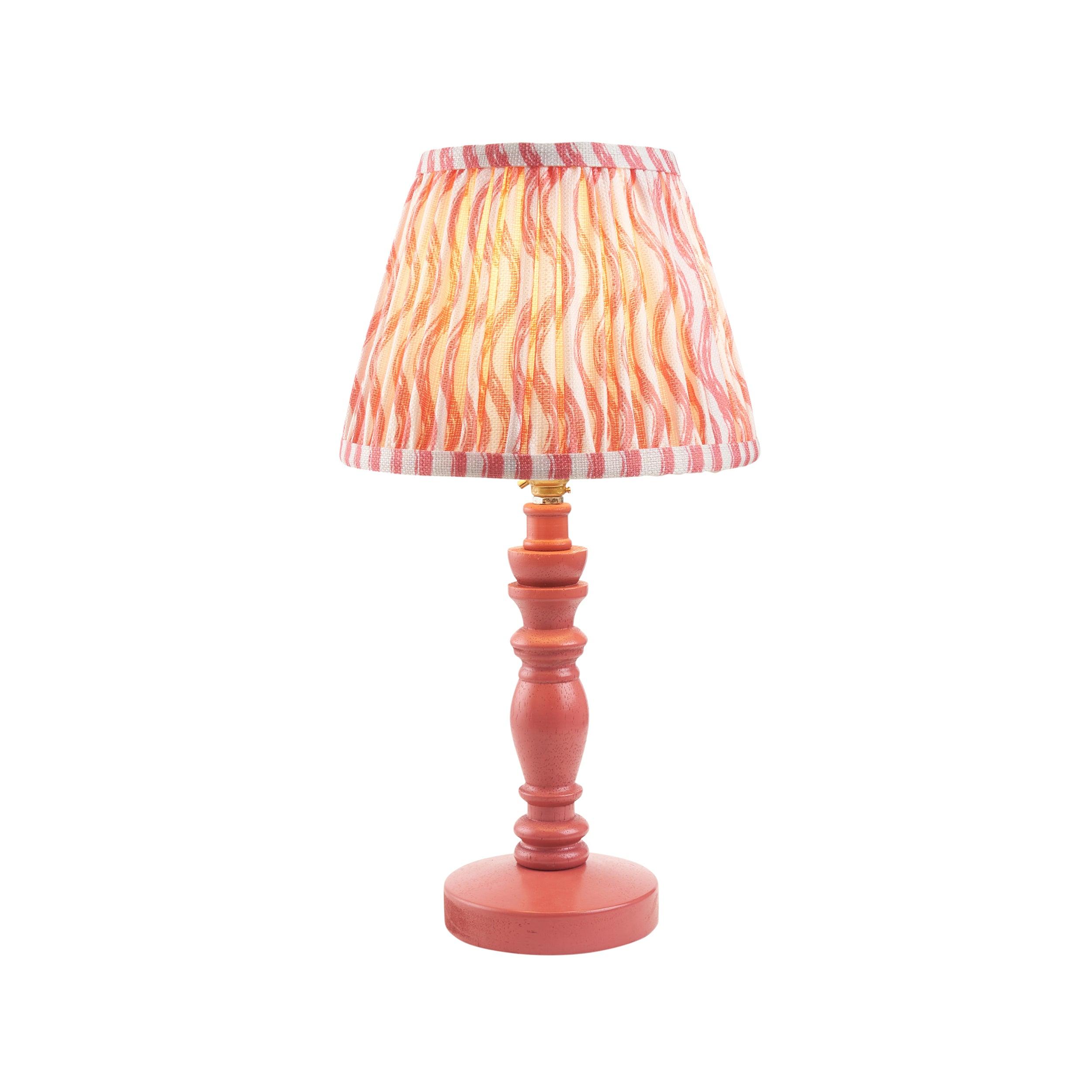 Bibury Pink Table Lamp & Ripple 20cm Coral Pink Shade
