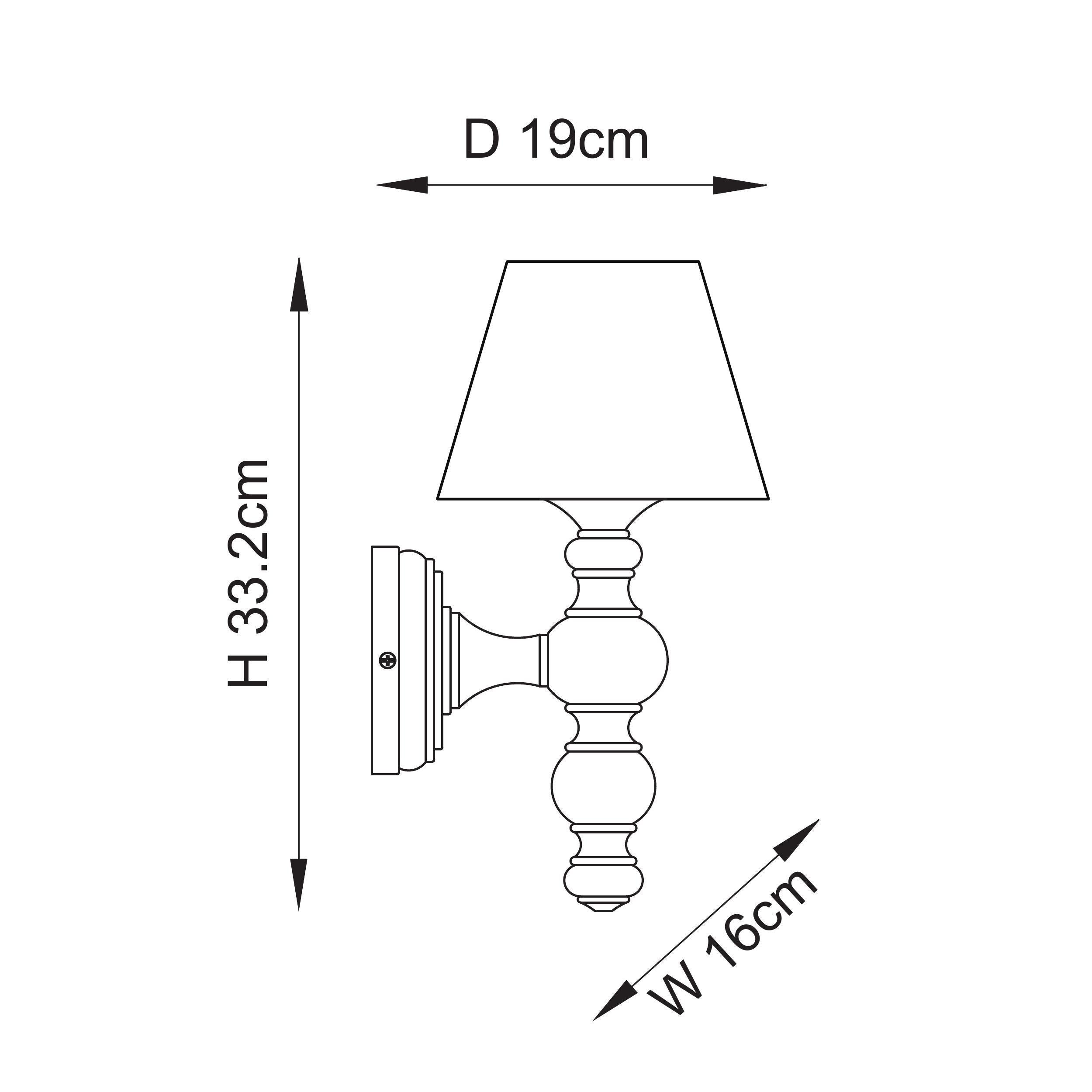 Bibury Wooden Wall Light & Ripple 16cm Pearl Grey Shade