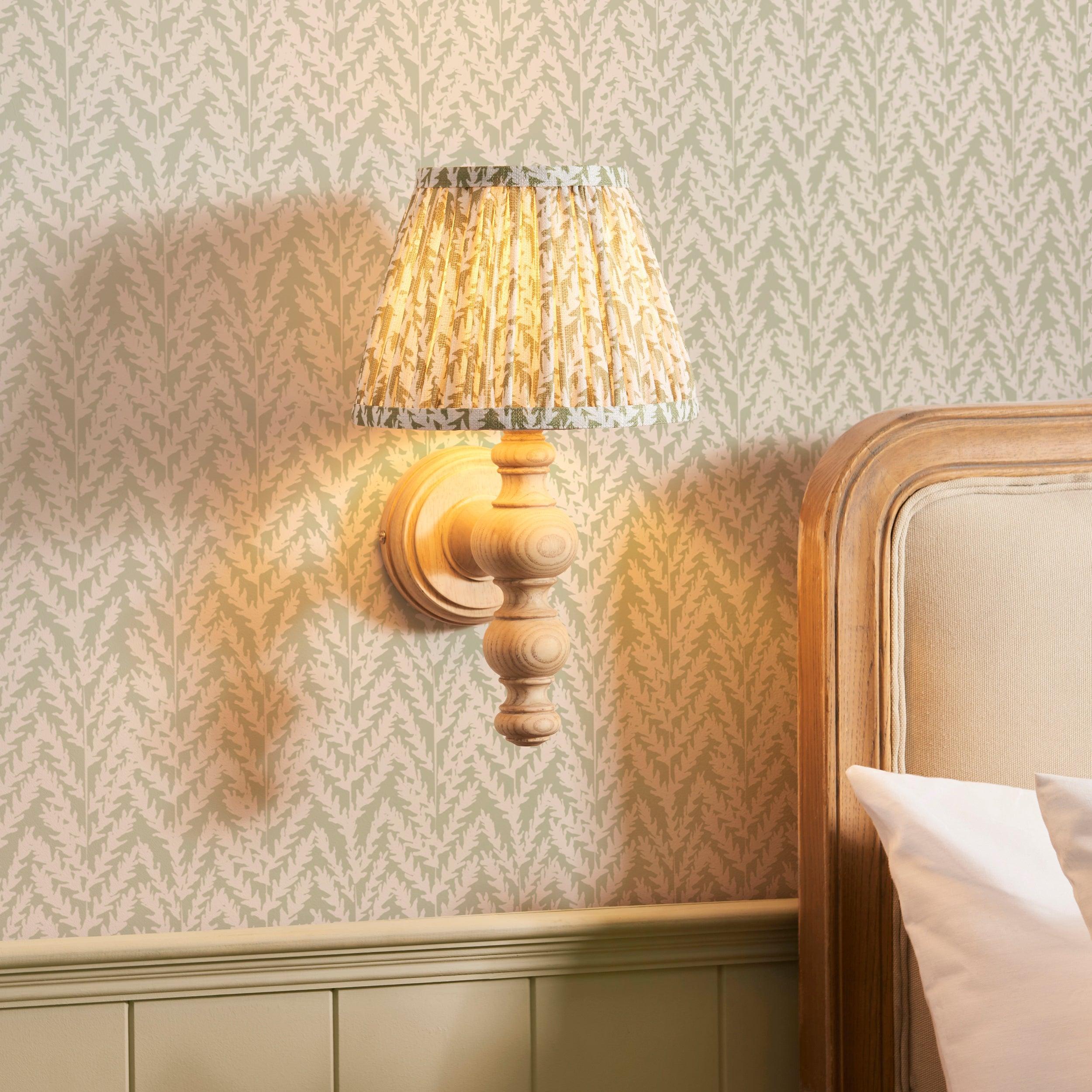 Bibury Wooden Wall Light & 20cm Shade