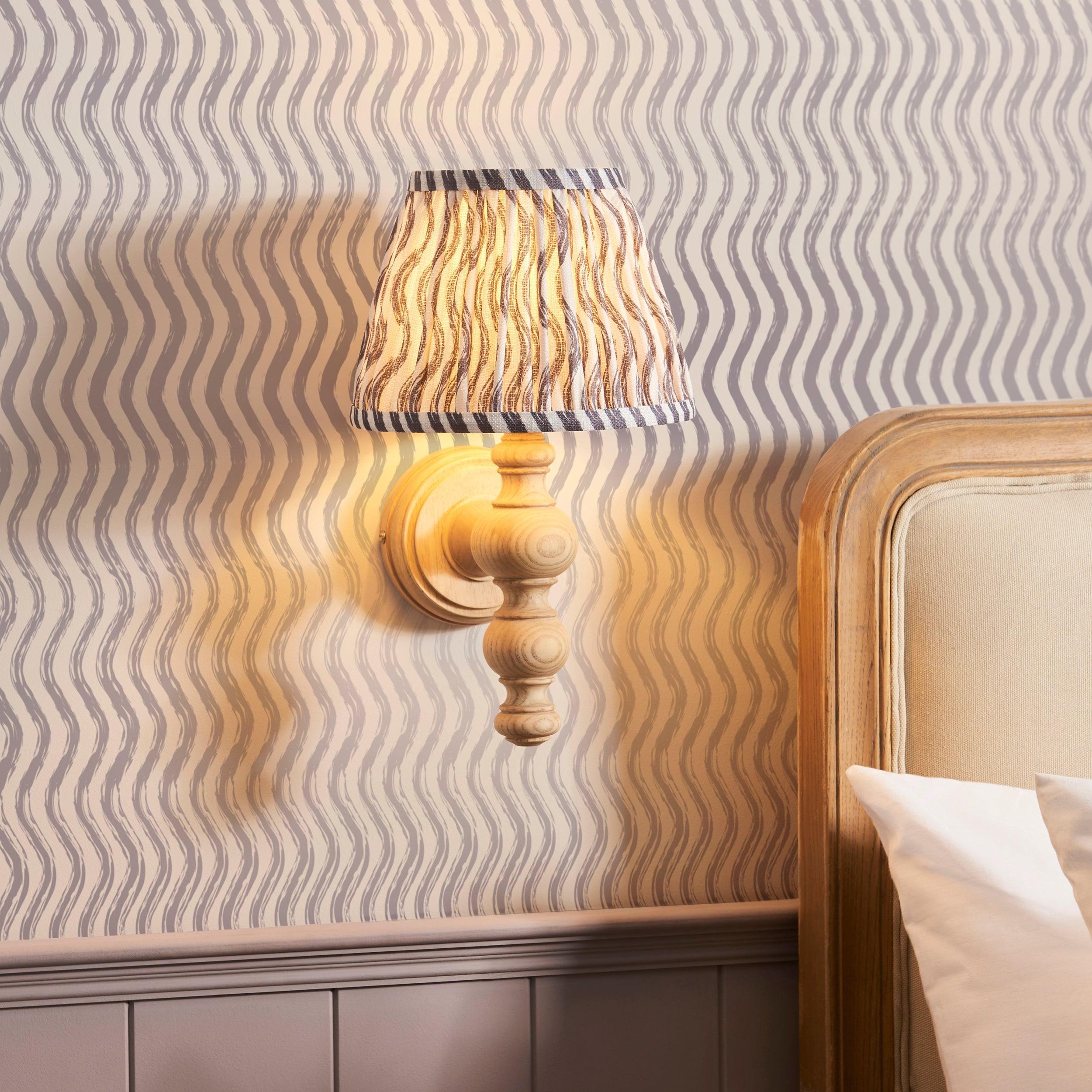 Bibury Wooden Wall Light & 20cm Shade