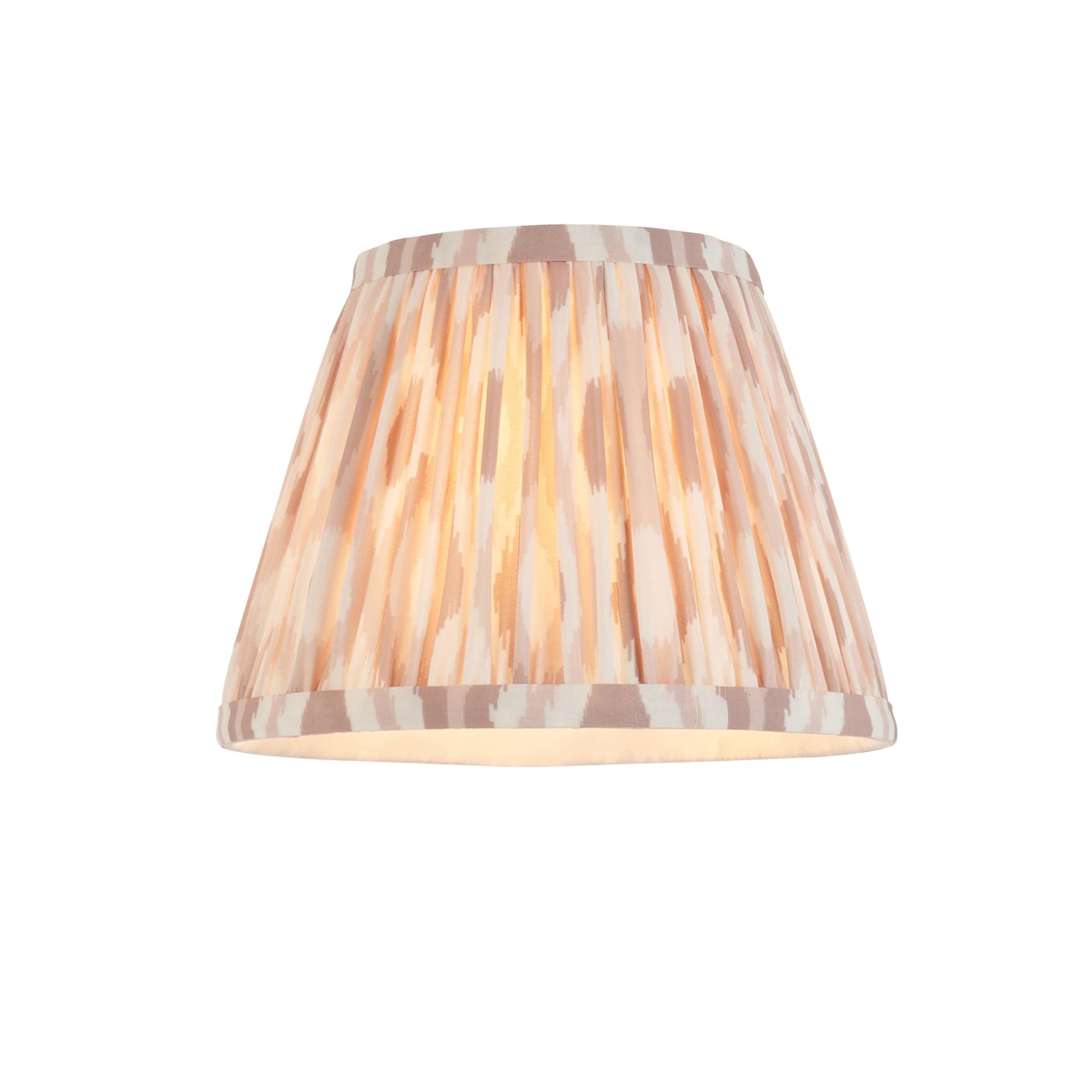 Bibury Wooden Wall Light & Ikat 20cm Neutral Shade