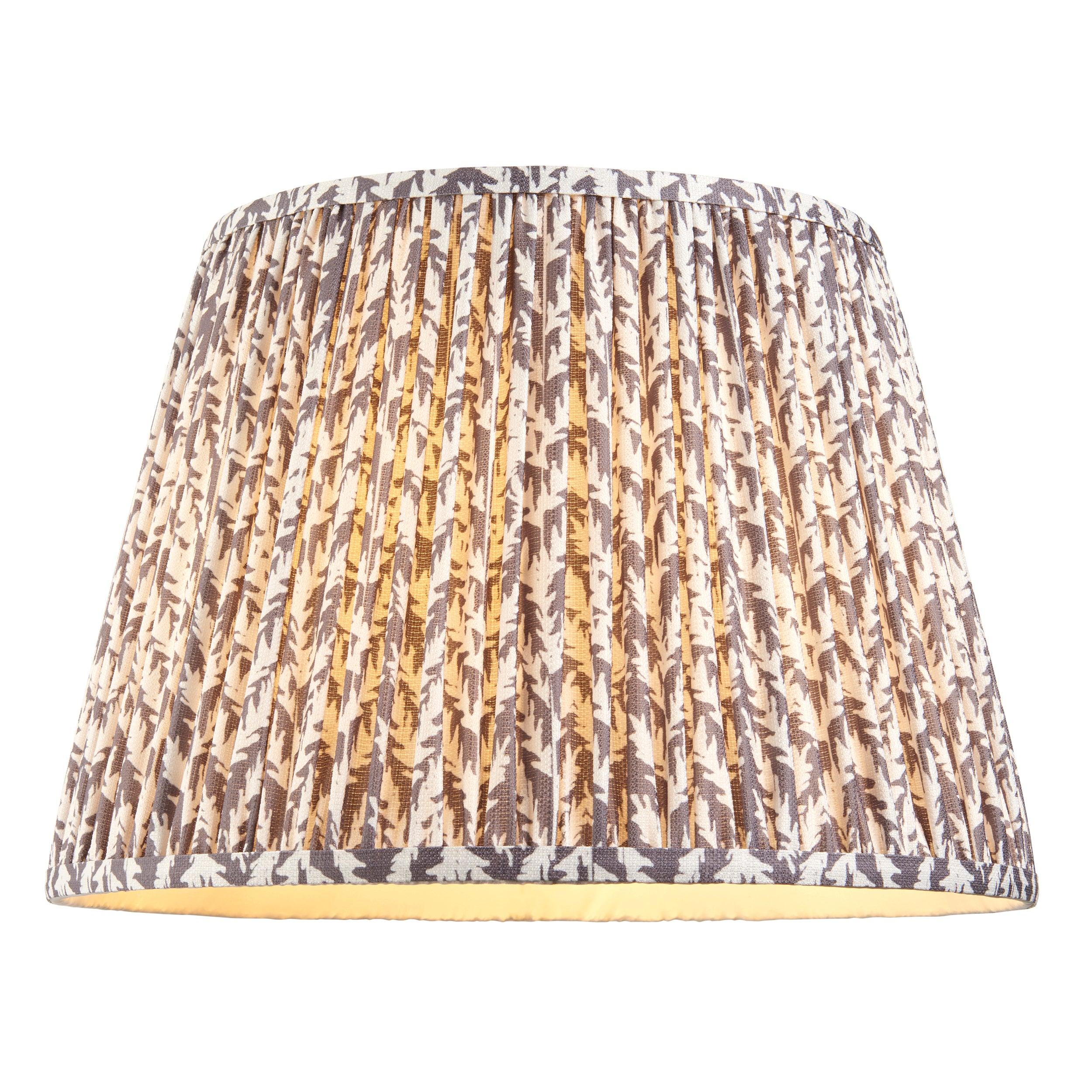 Cane Bamboo Floor Lamp & Leaf 40cm Pearl Grey Shade