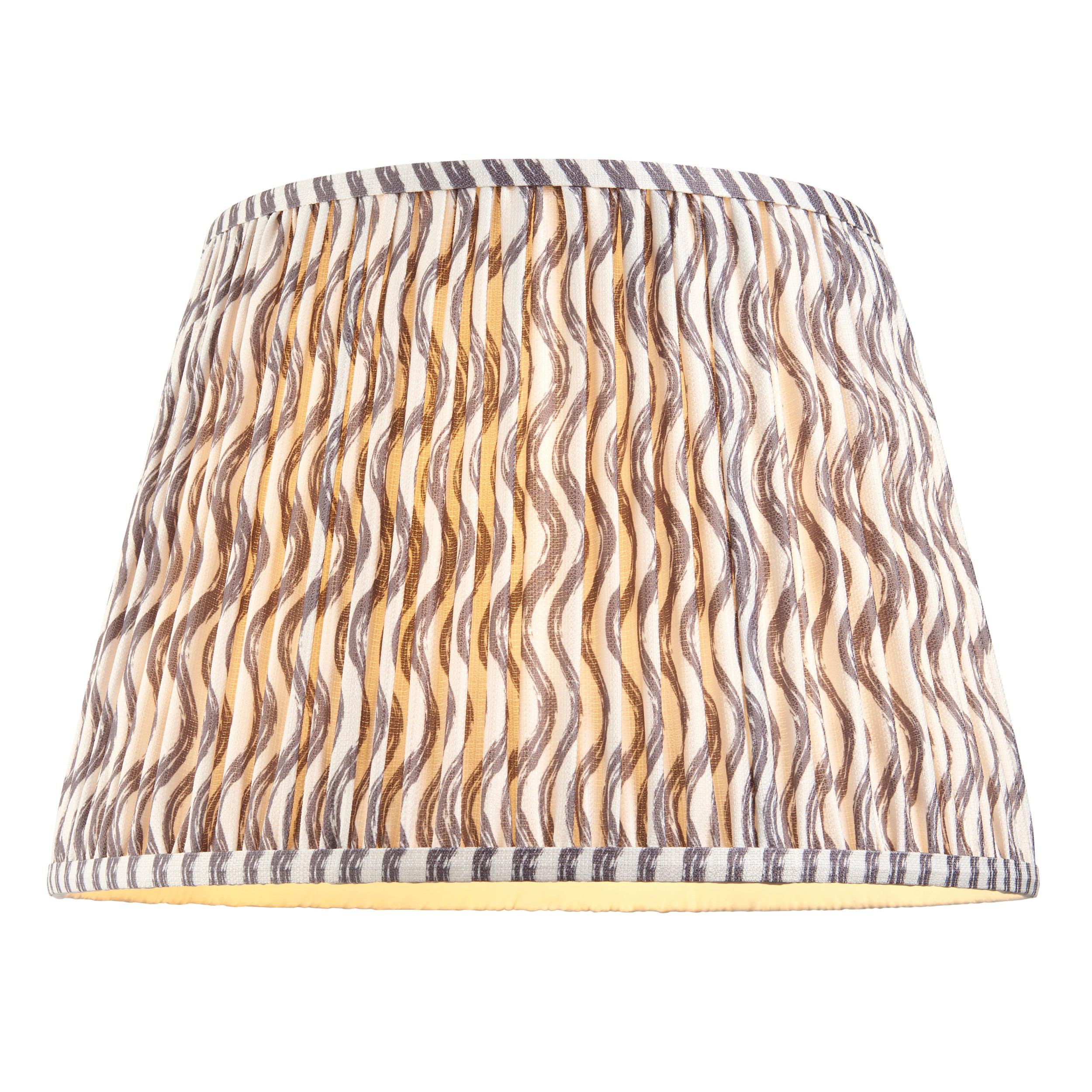 Cane Bamboo Floor Lamp & Ripple 40cm Pearl Grey Shade