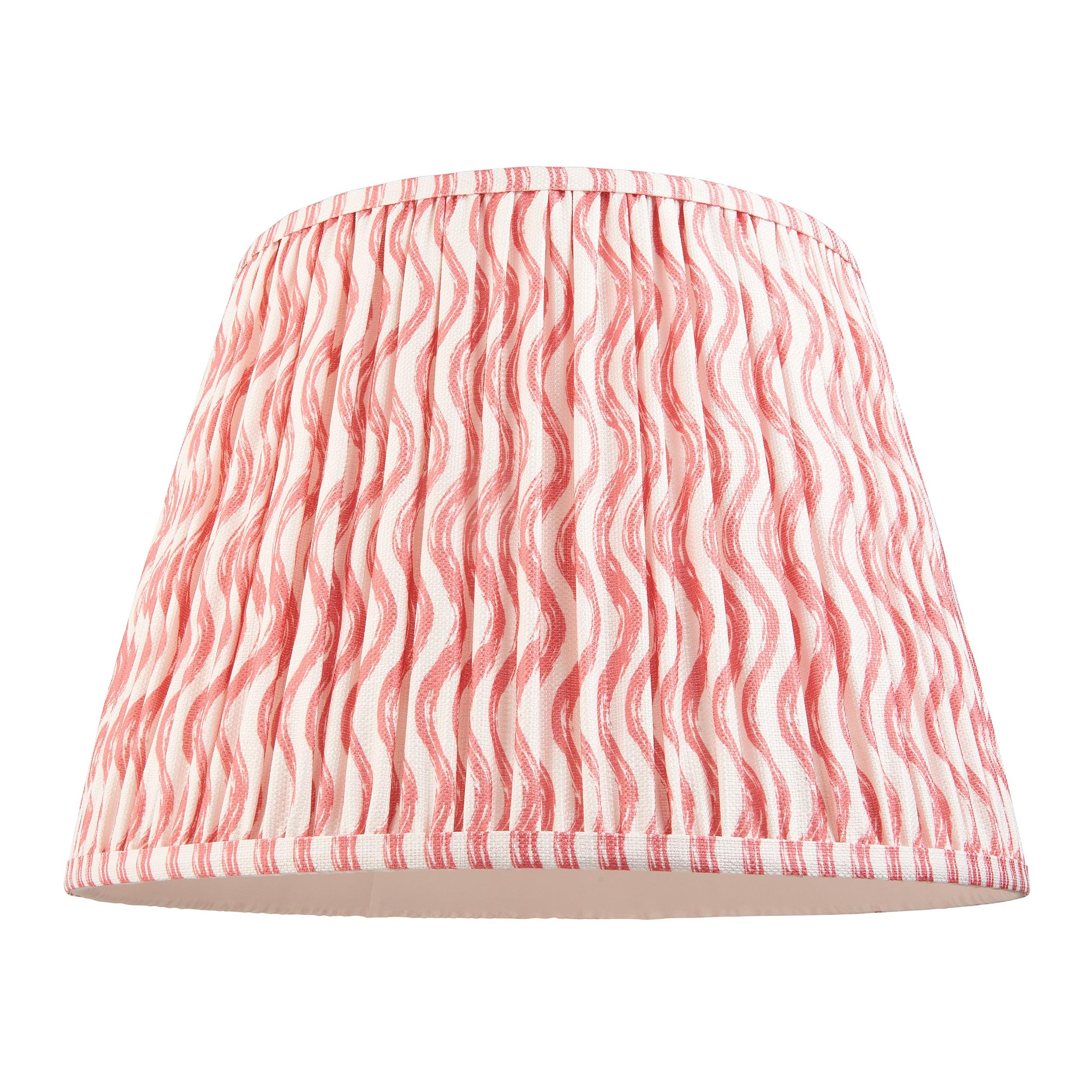 Carnaby White Wooden Floor Lamp & Ripple 40cm Coral Pink Shade
