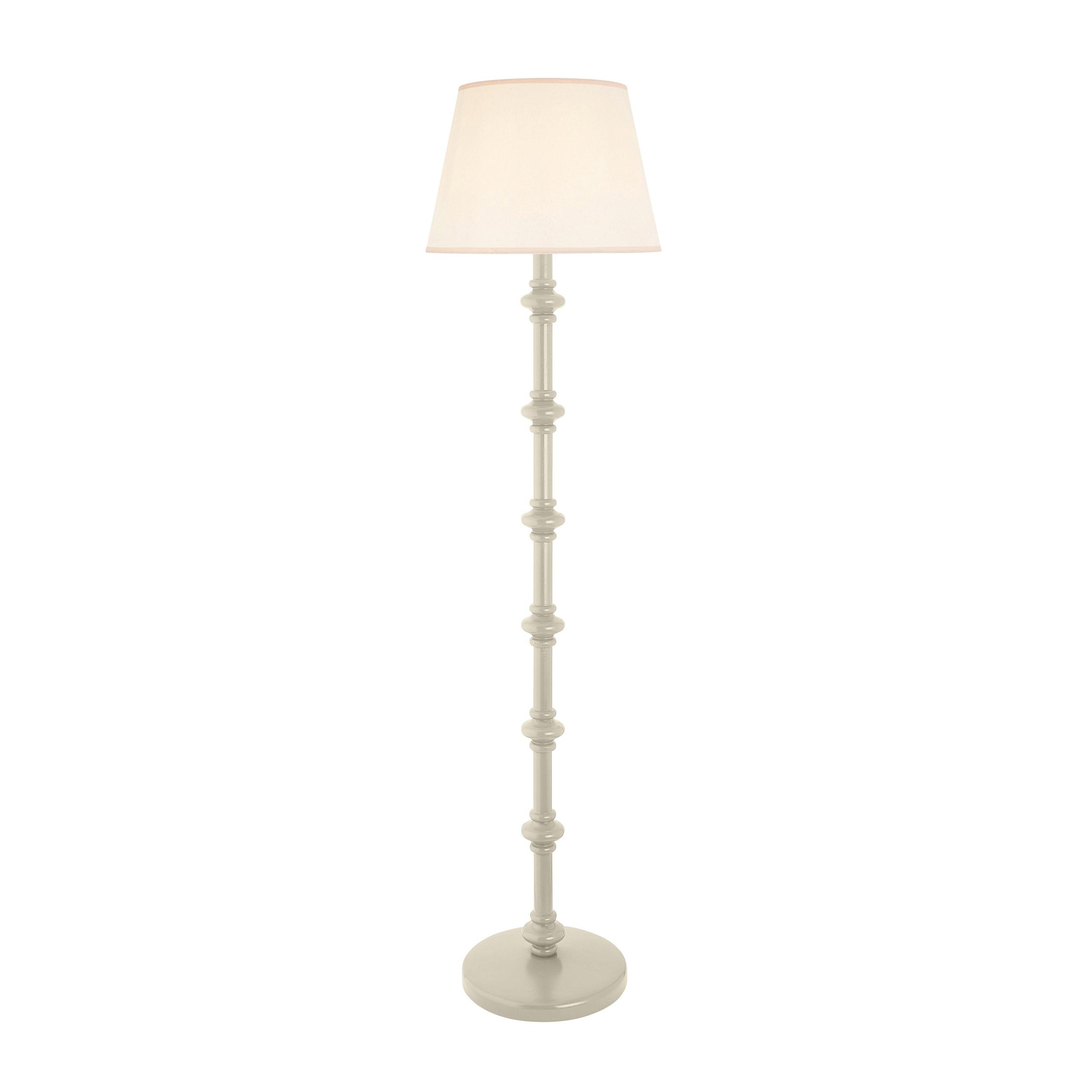 Carnaby White Wooden Floor Lamp & Ivy 40cm Vintage White Shade