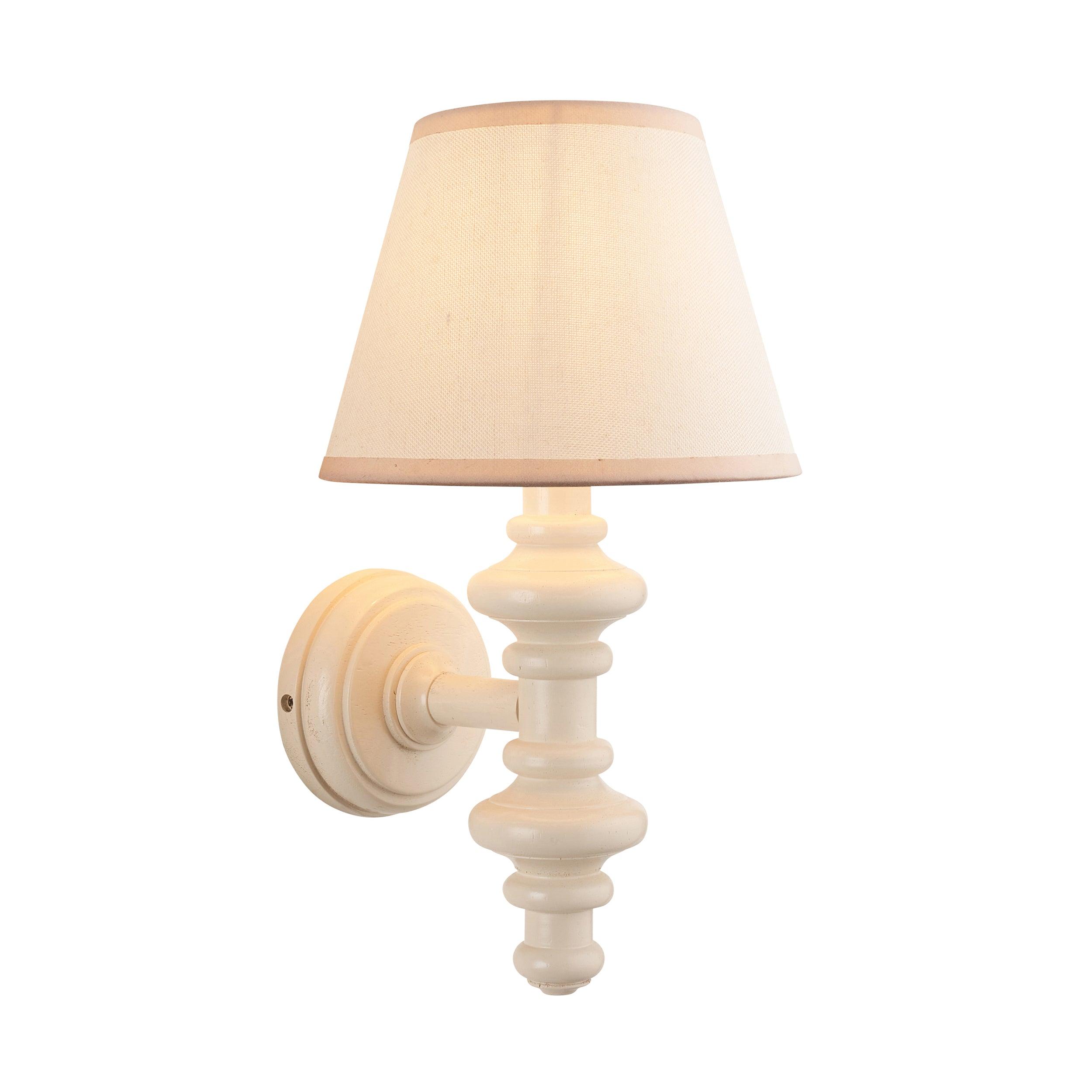 Carnaby White Wall Light & Ivy 20cm Vintage white Shade