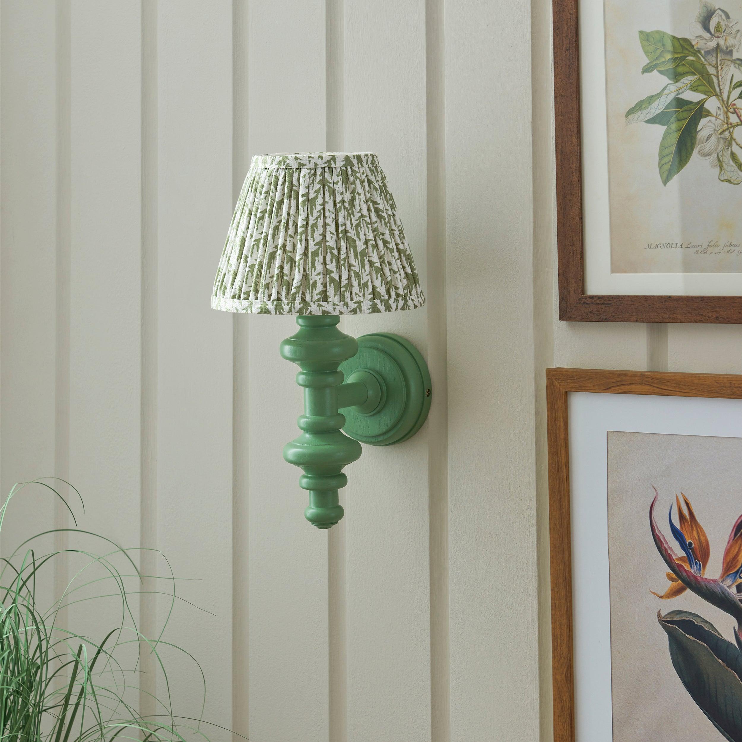 Carnaby Green Wall Light & Leaf 20cm Herb Garden Green Shade