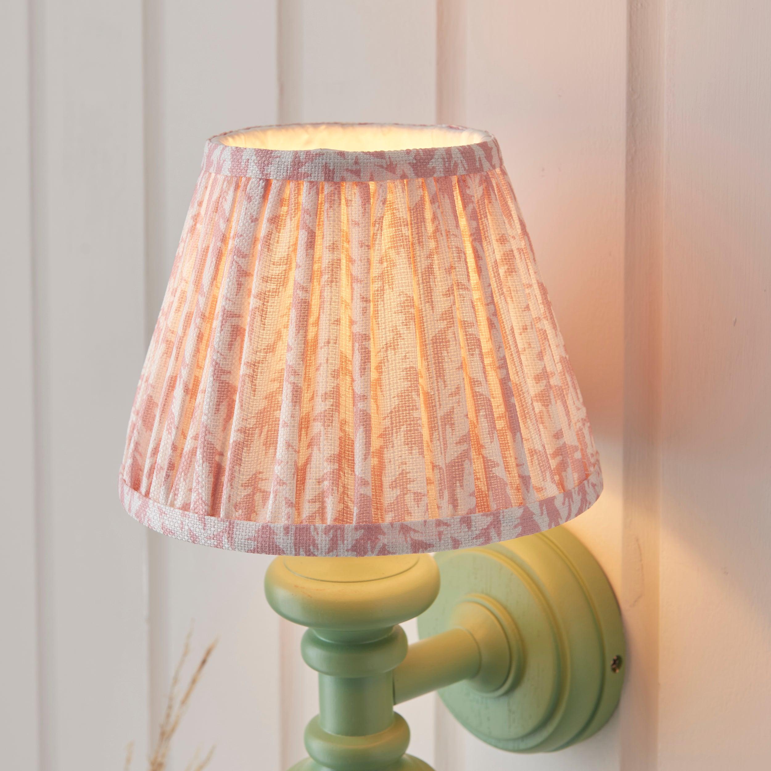 Carnaby Green Wall Light & Leaf 20cm Peachy keen Shade