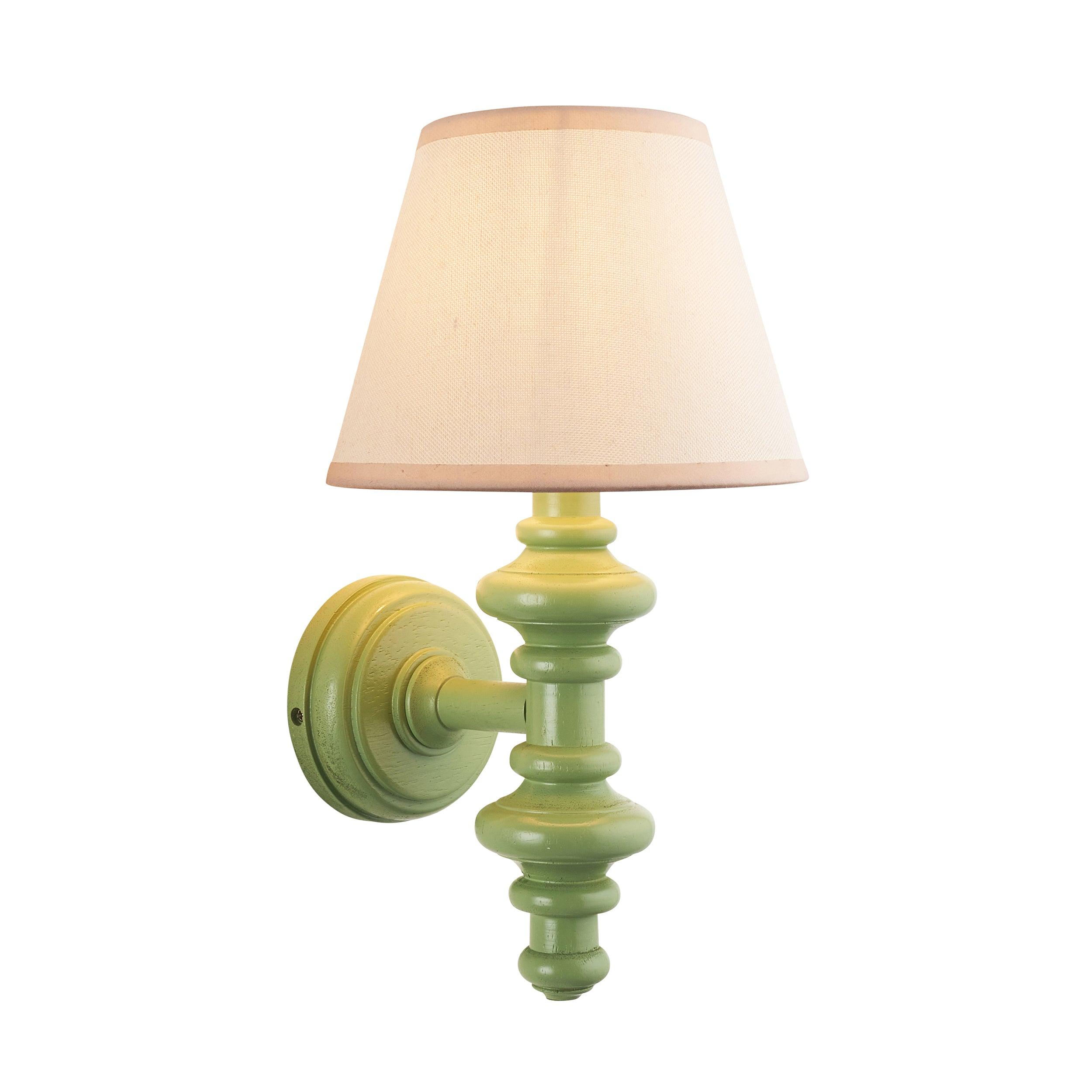 Carnaby Green Wall Light & Ivy 20cm Vintage white Shade