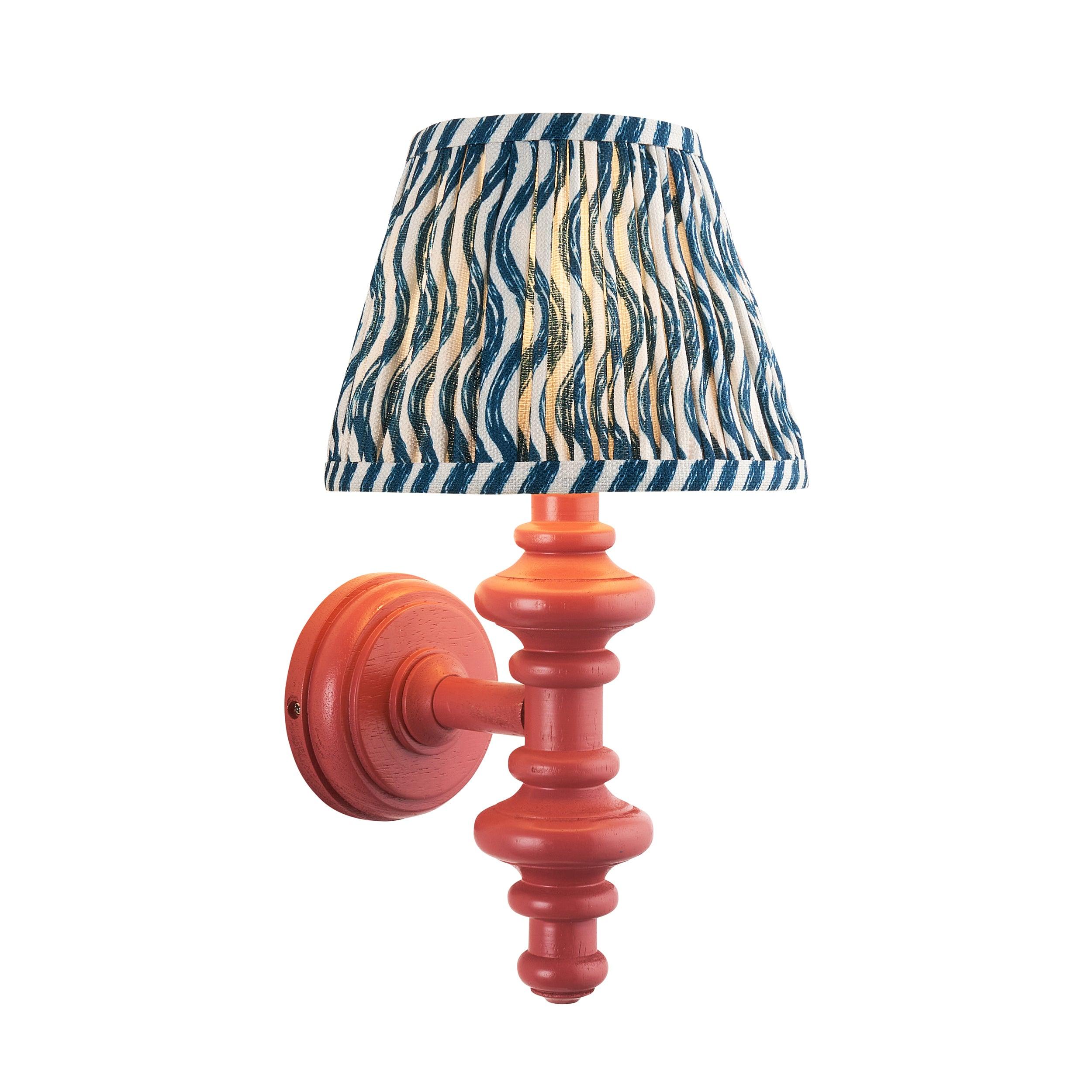 Carnaby Pink Wall Light & Ripple 20cm Marlin Blue Shade