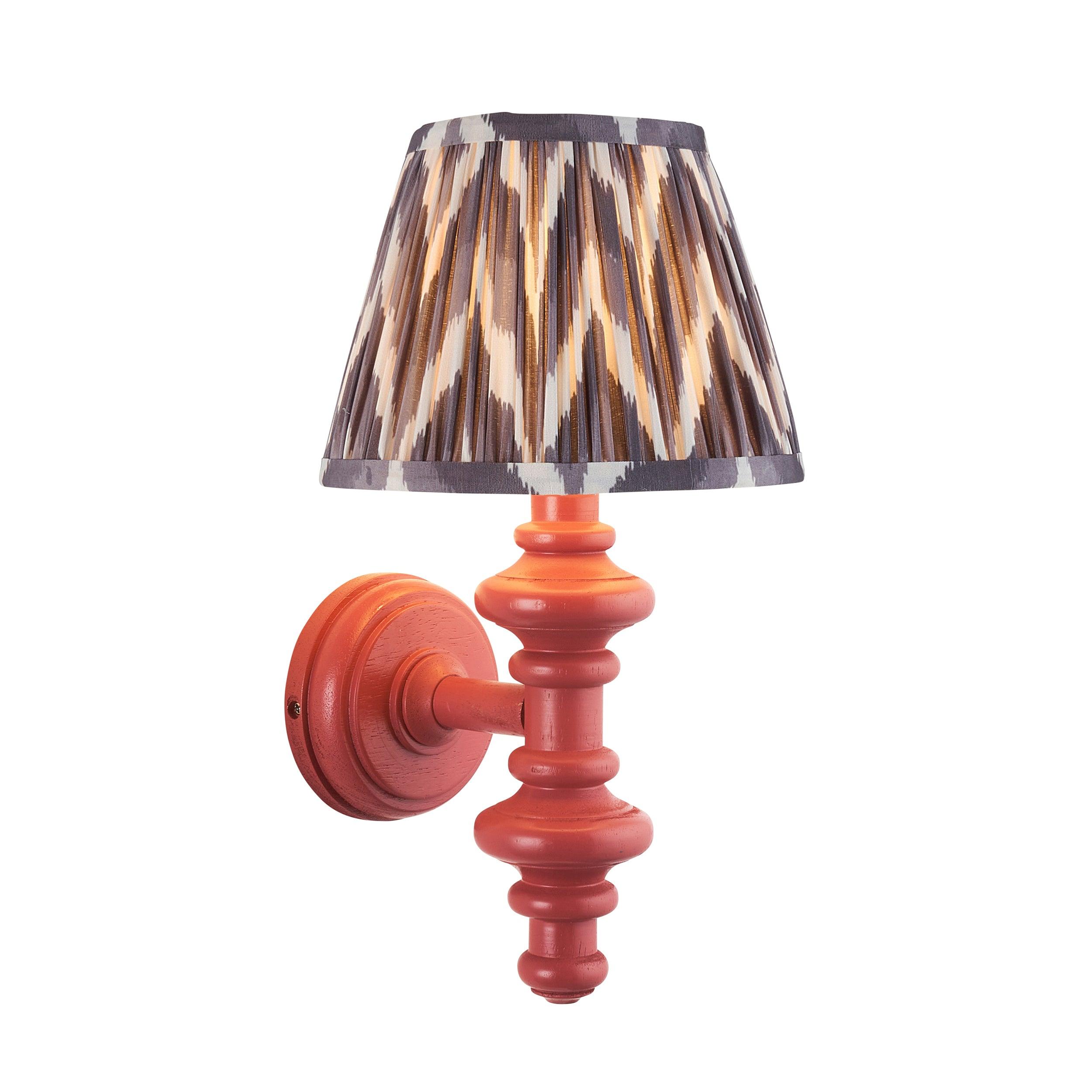 Carnaby Pink Wall Light & Zigzag 20cm Pearl Grey Shade