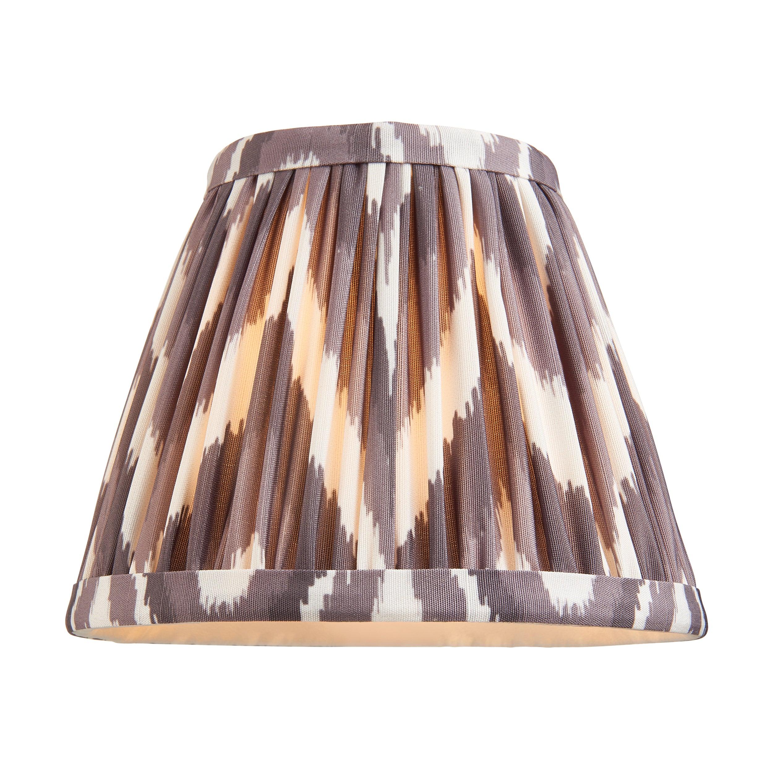 Chester Large Brass Ceiling Pendant Light With Grey Zigzag 16cm Shades