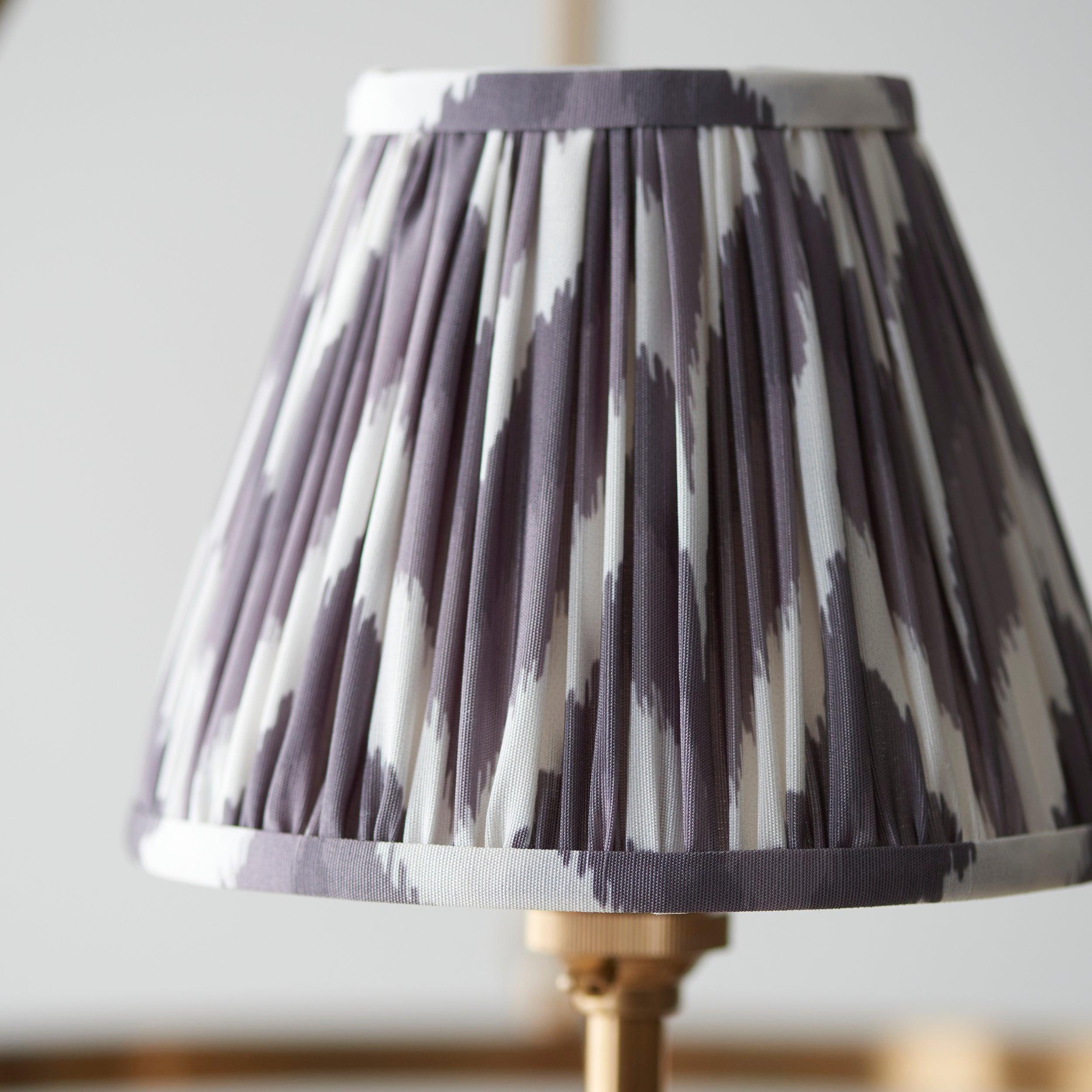 Chester Brass Ceiling Pendant Light With Grey ZIgzag 16cm Shades