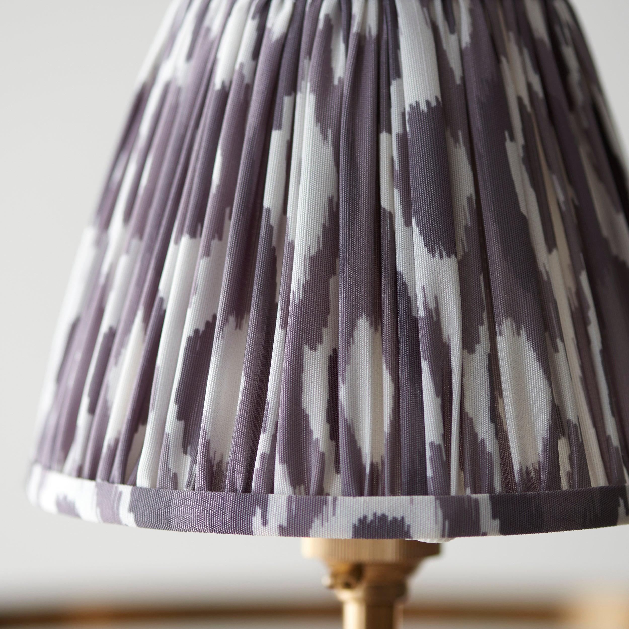Chester Brass Ceiling Pendant Light With Pearl Grey Ikat 16cm Shades