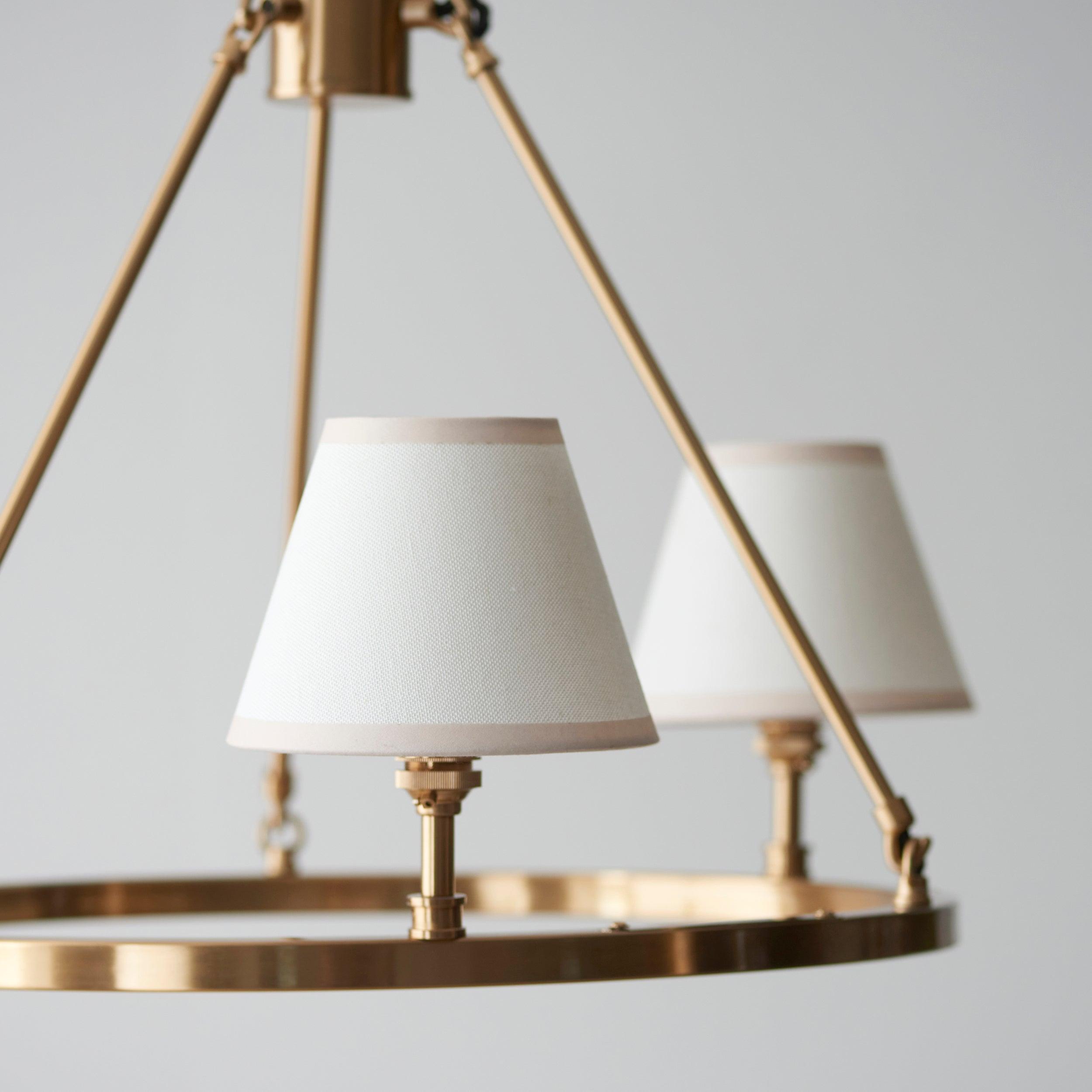 Chester Brass Ceiling Pendant Light With White Ivy 16cm Shades