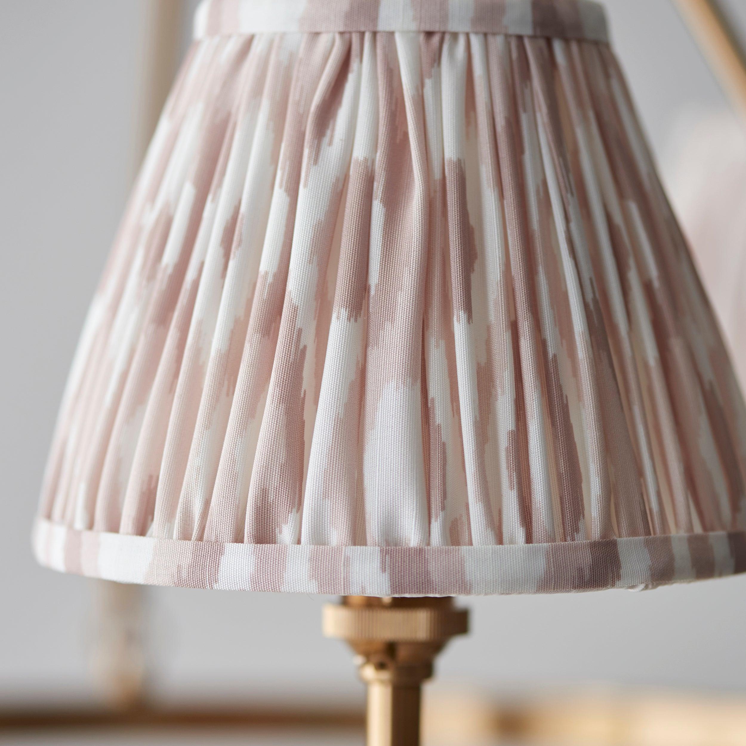 Chester Brass Ceiling Pendant Light With Neutral Ikat 16cm Shades