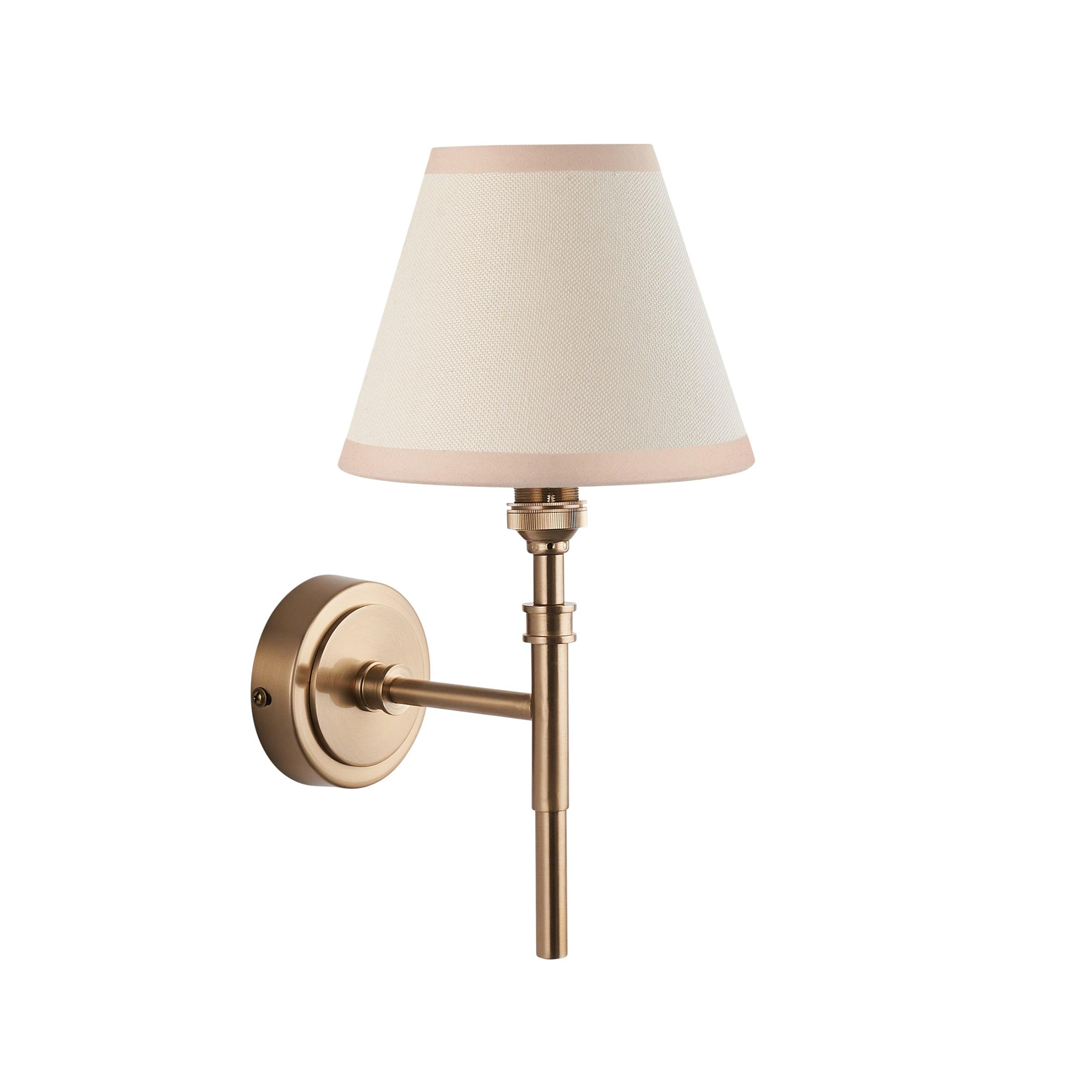 Chester Brass Wall Light With White Ivy 16cm Shade