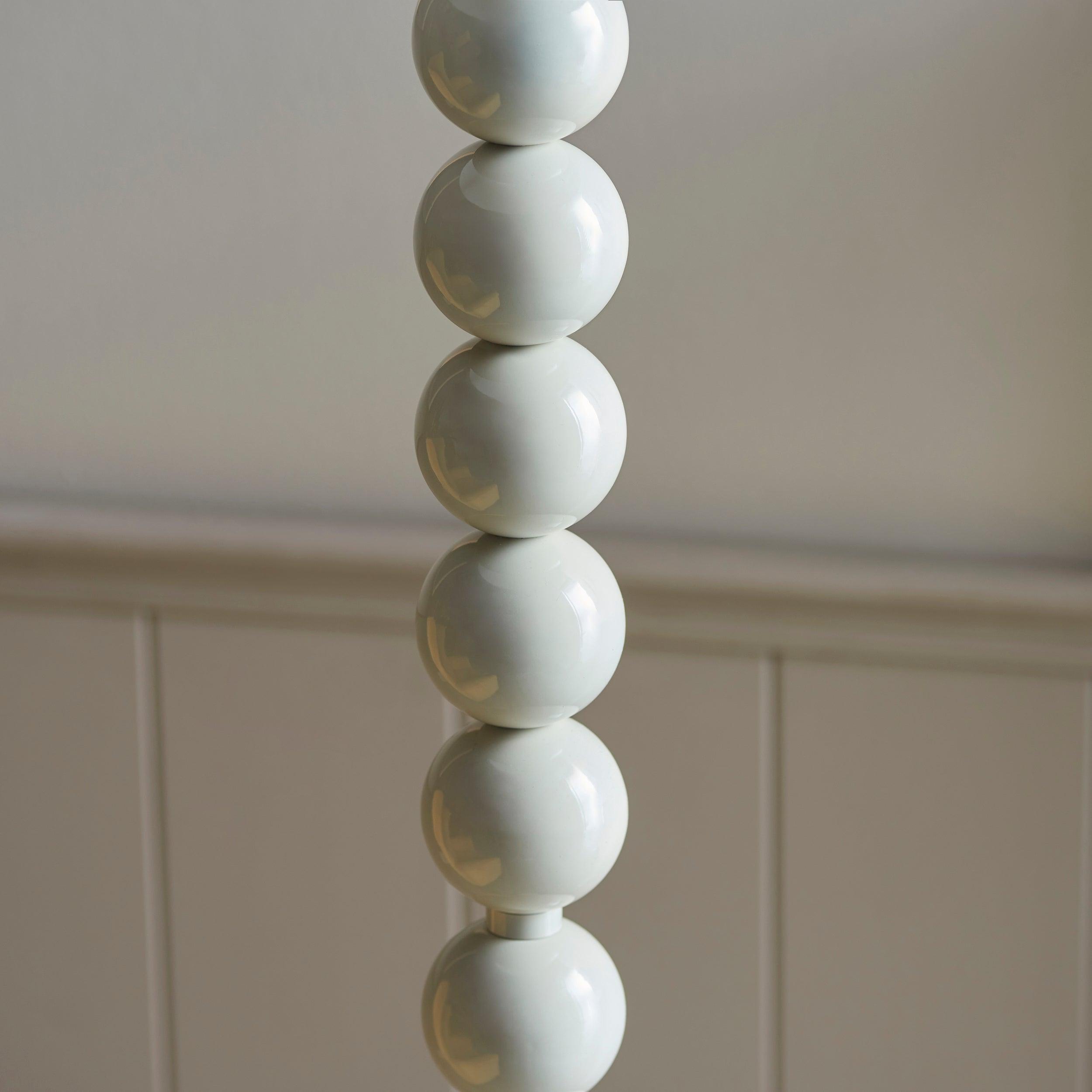 Higgledy Almond White Floor Lamp & Zigzag 35cm Cotswold Green Shade