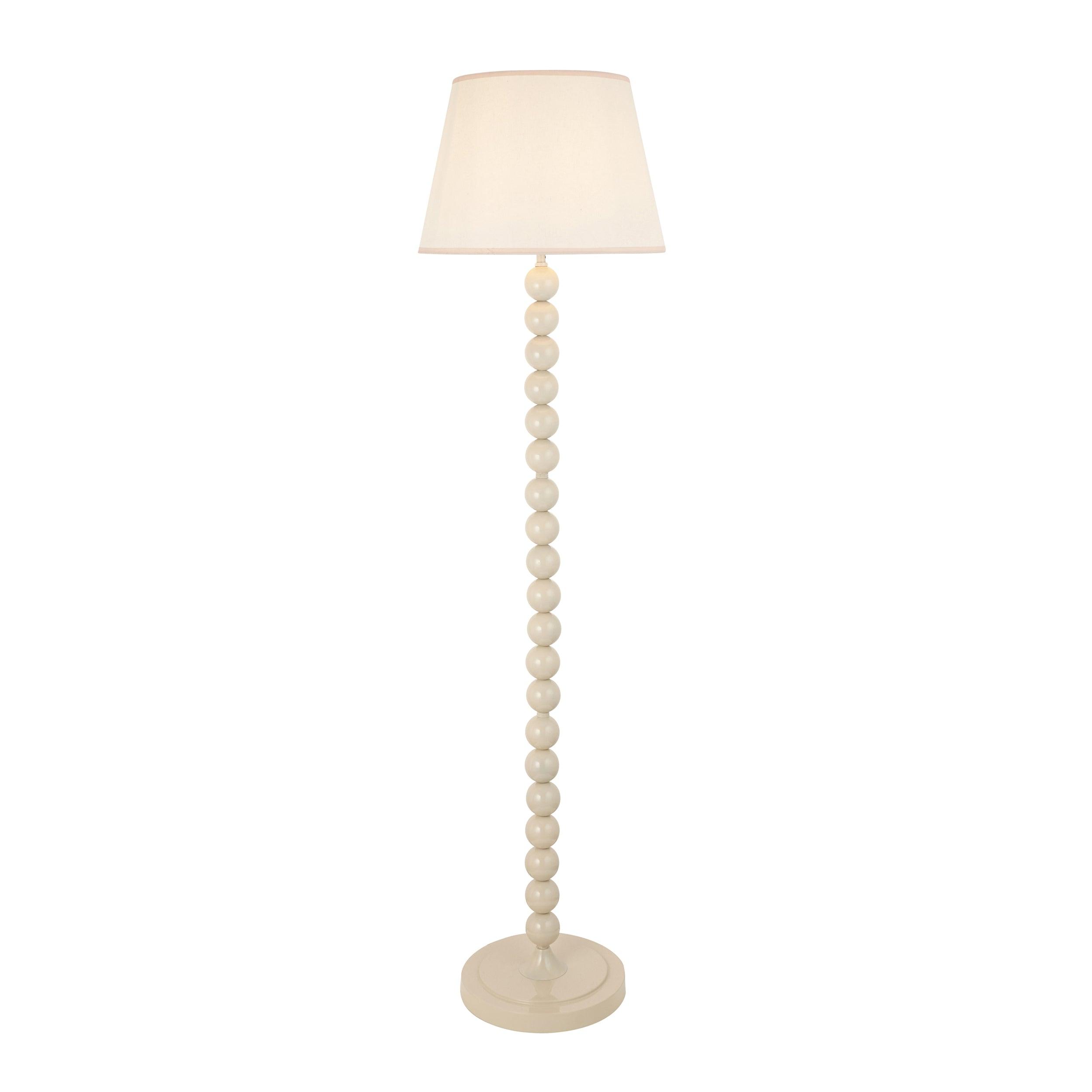 Higgledy Almond White Floor Lamp & Ivy 35cm Vintage White Shade