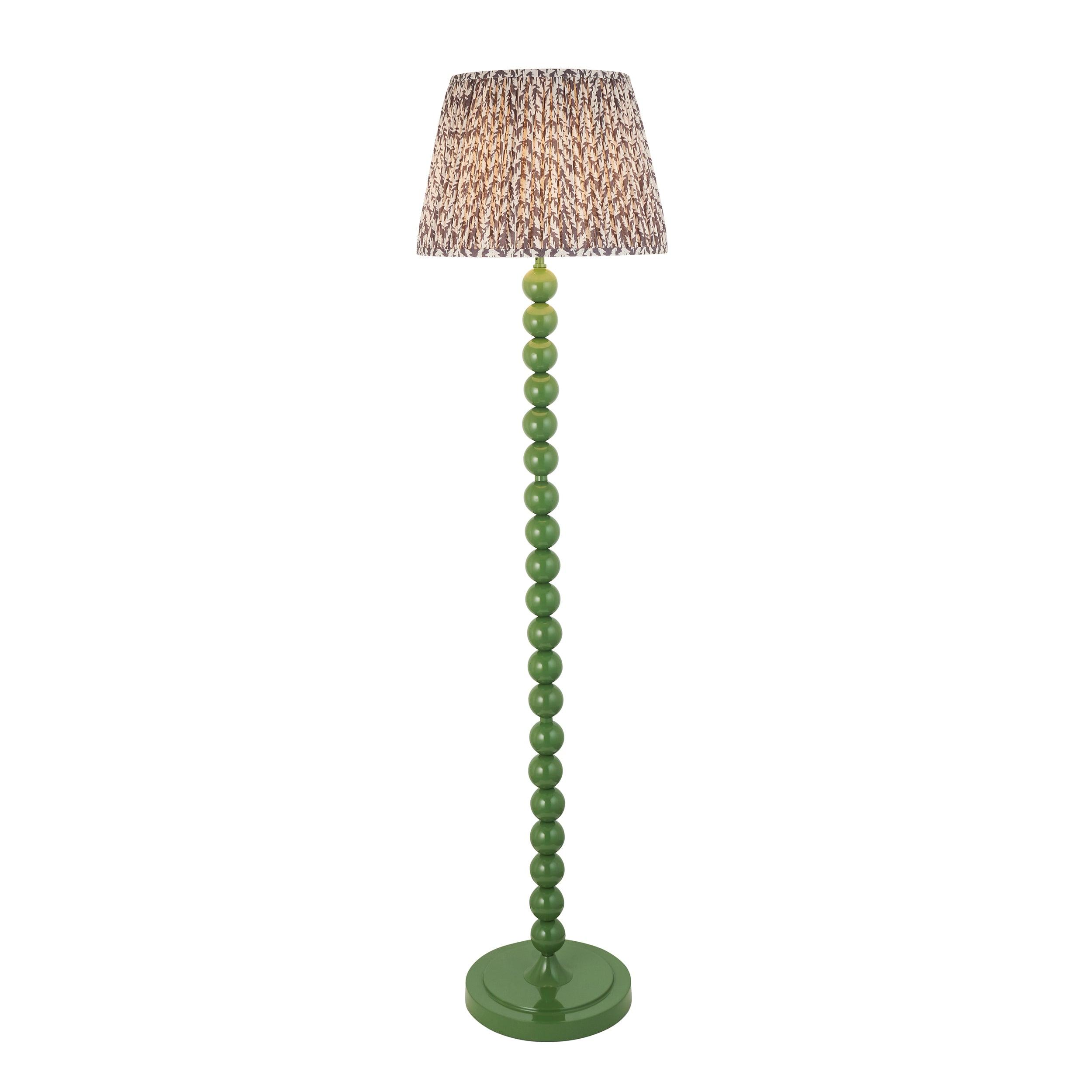 Higgledy Green Floor Lamp & Leaf 40cm Pearl Grey Shade