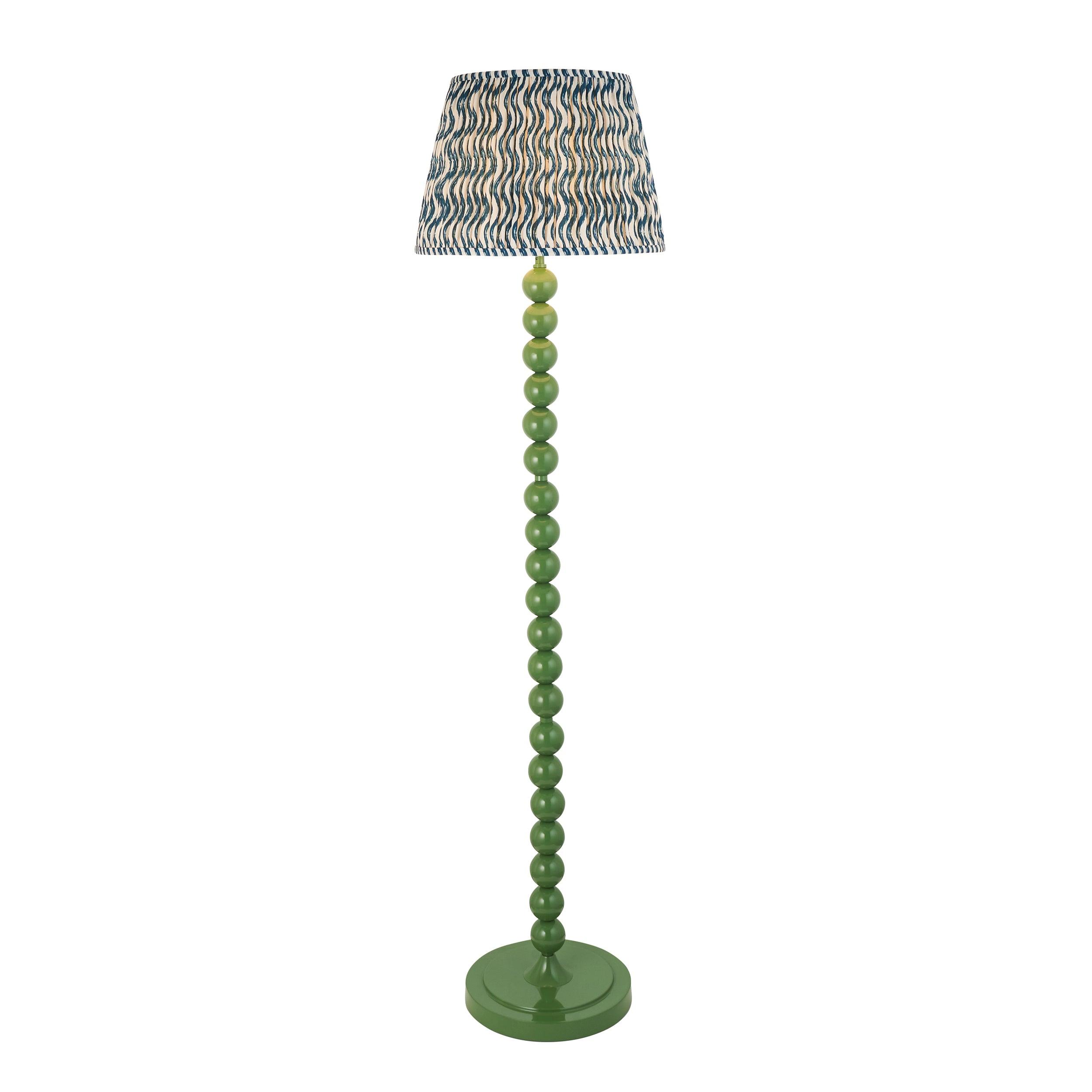 Higgledy Green Floor Lamp & Ripple 40cm Marlin Blue Shade
