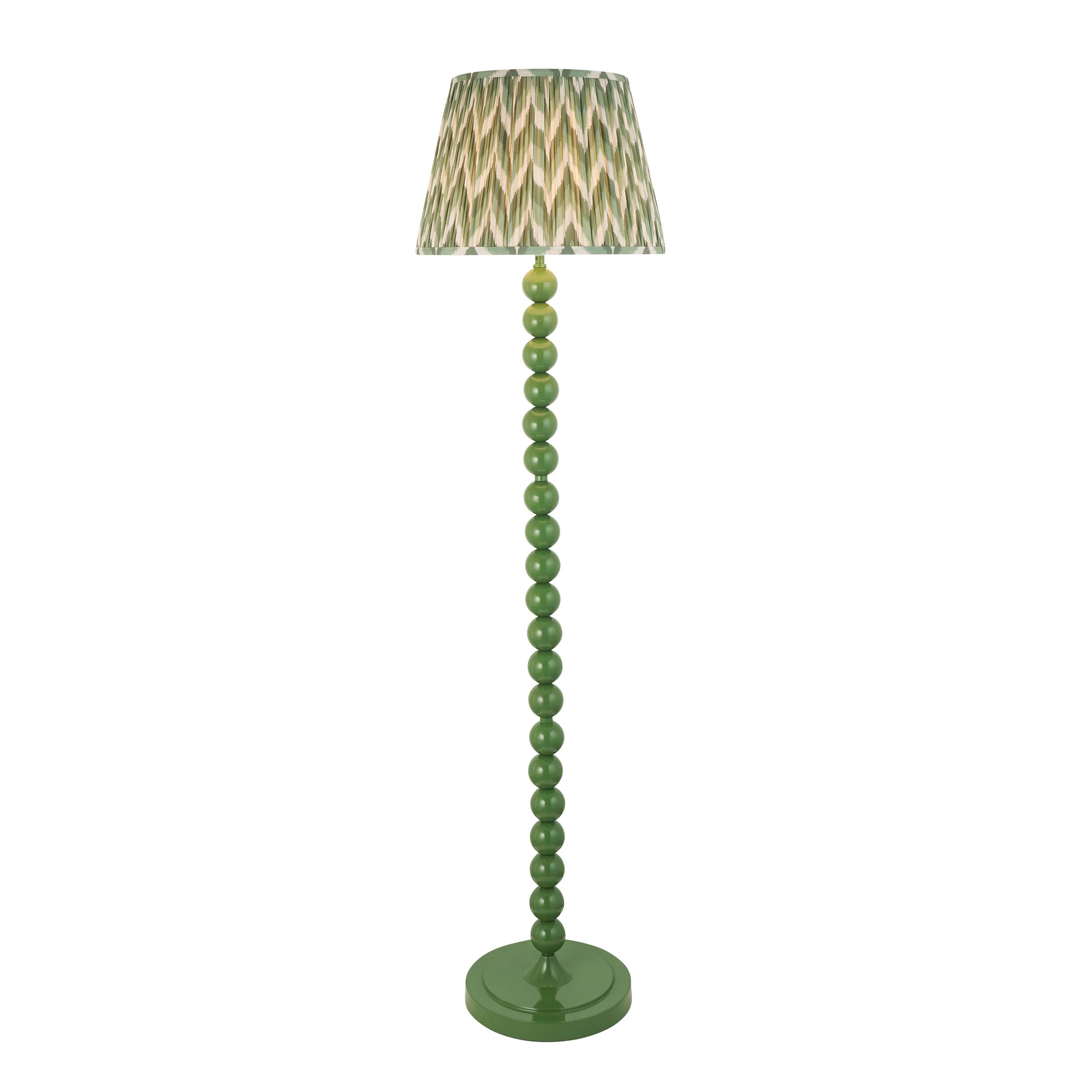 Higgledy Green Floor Lamp & Zigzag 40cm Cotswold Green Shade