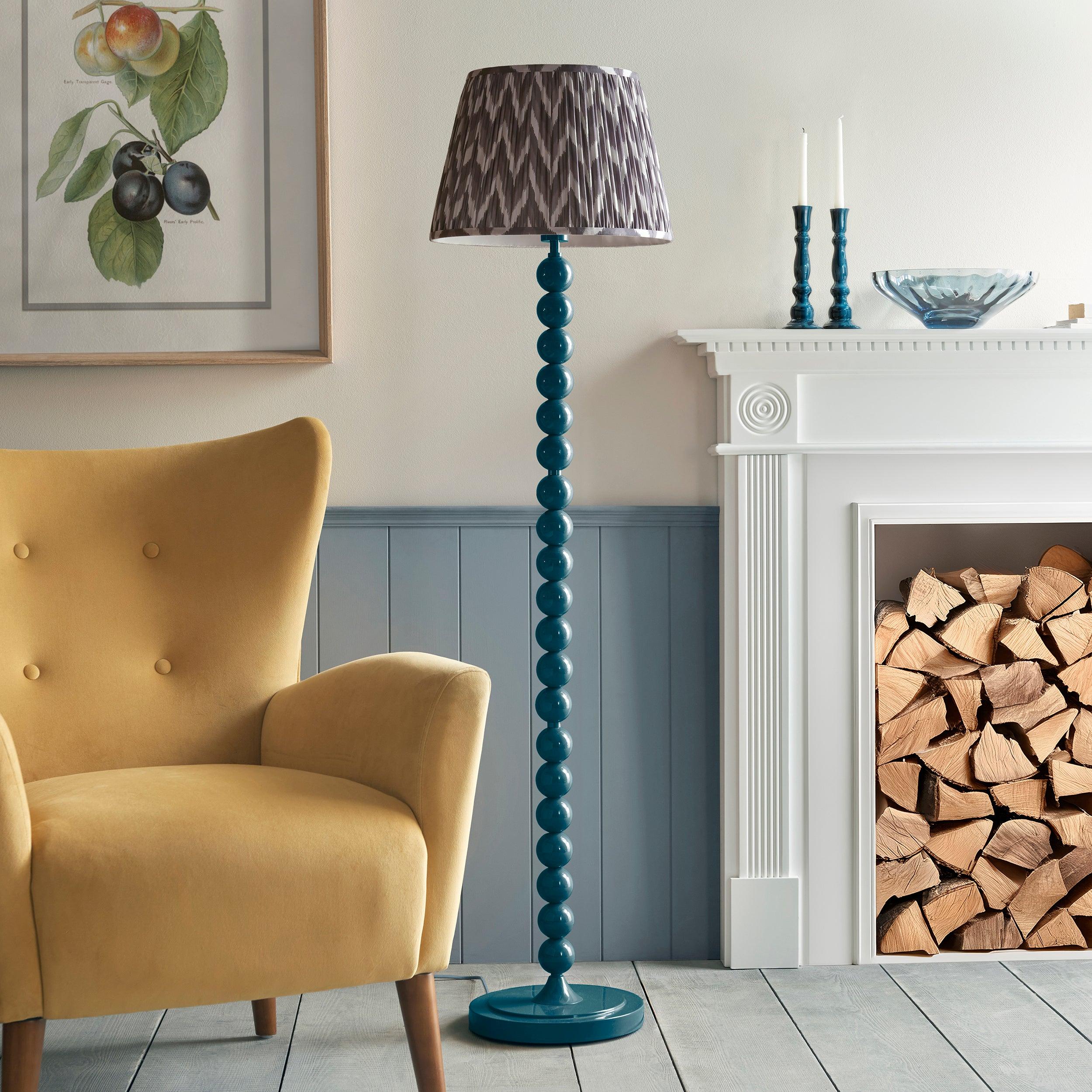 Buy Higgledy Blue Floor Lamp & Zigzag 40cm Pearl Grey Shade