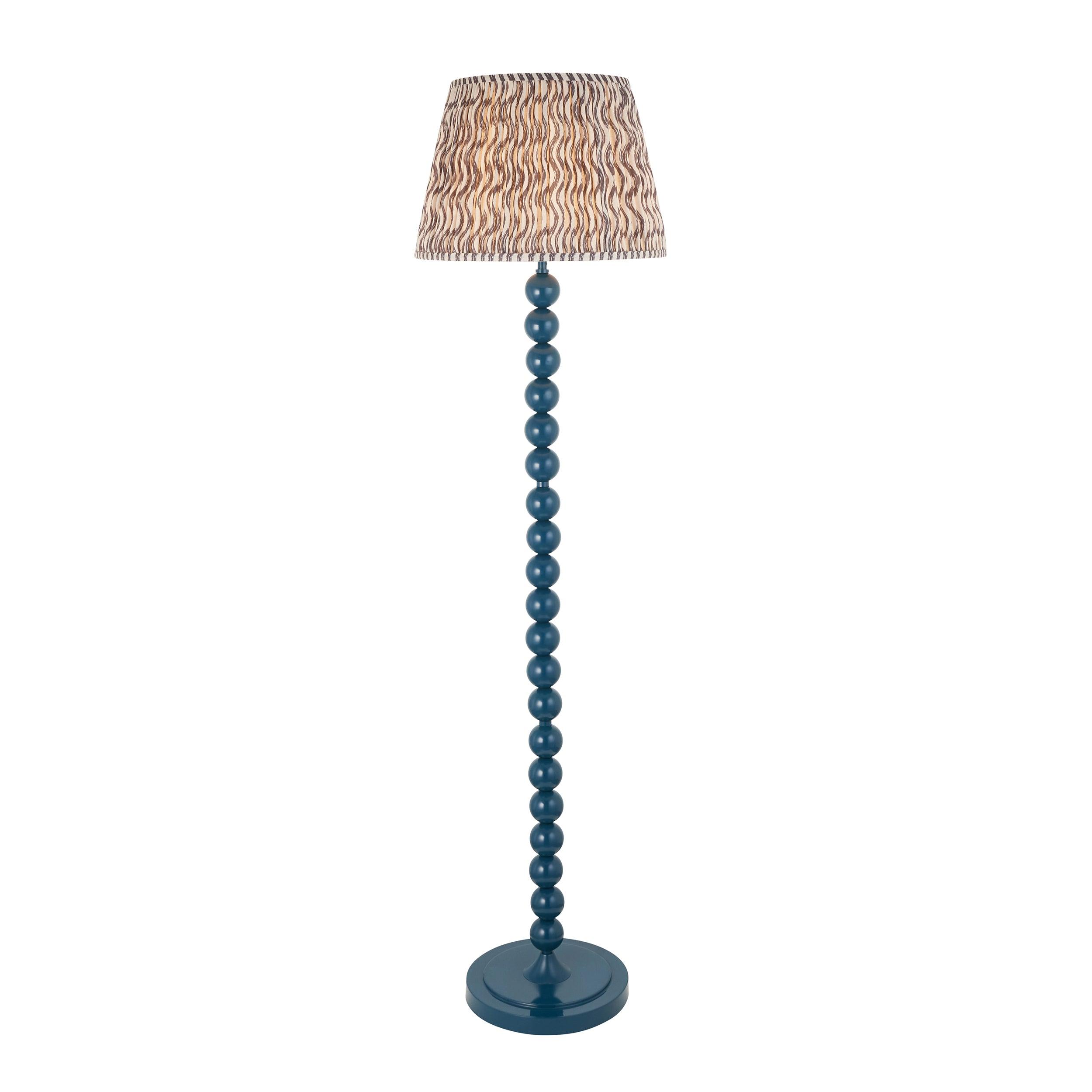Higgledy Blue Floor Lamp & Ripple 40cm Pearl Grey Shade