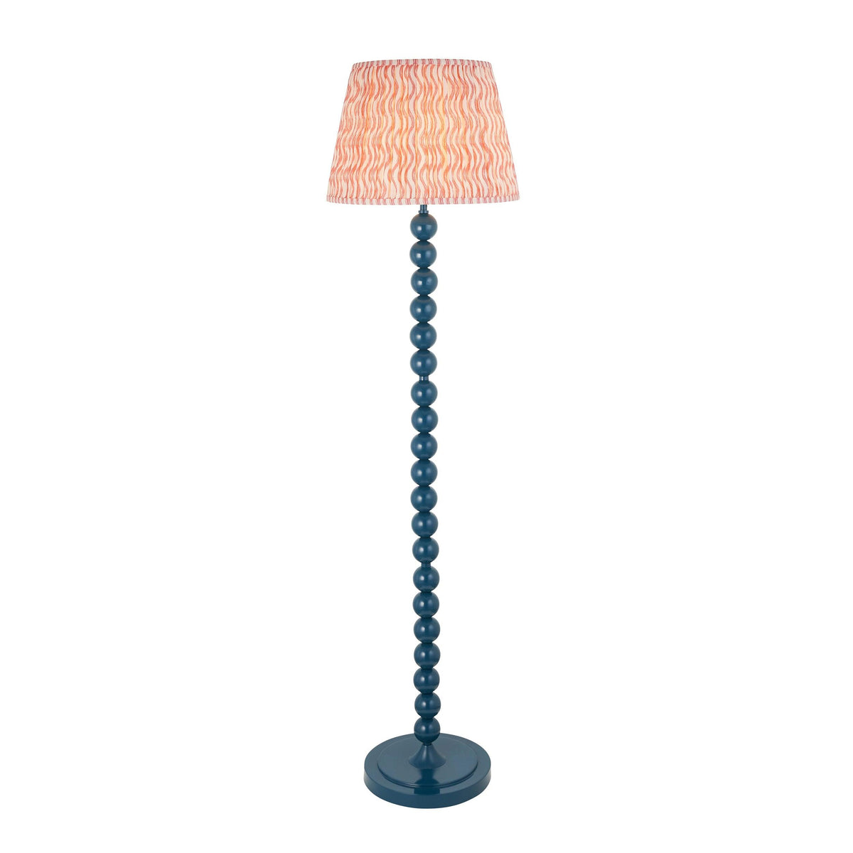 Higgledy Blue Floor Lamp & Ripple 40cm Coral Pink Shade-OB-180926