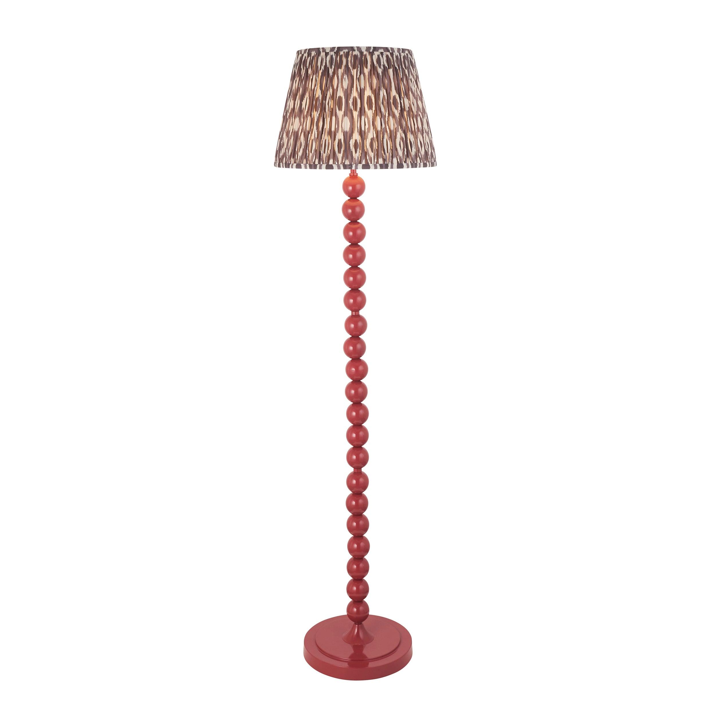 Higgledy Pink Floor Lamp & Ikat 40cm Pearl Grey Shade