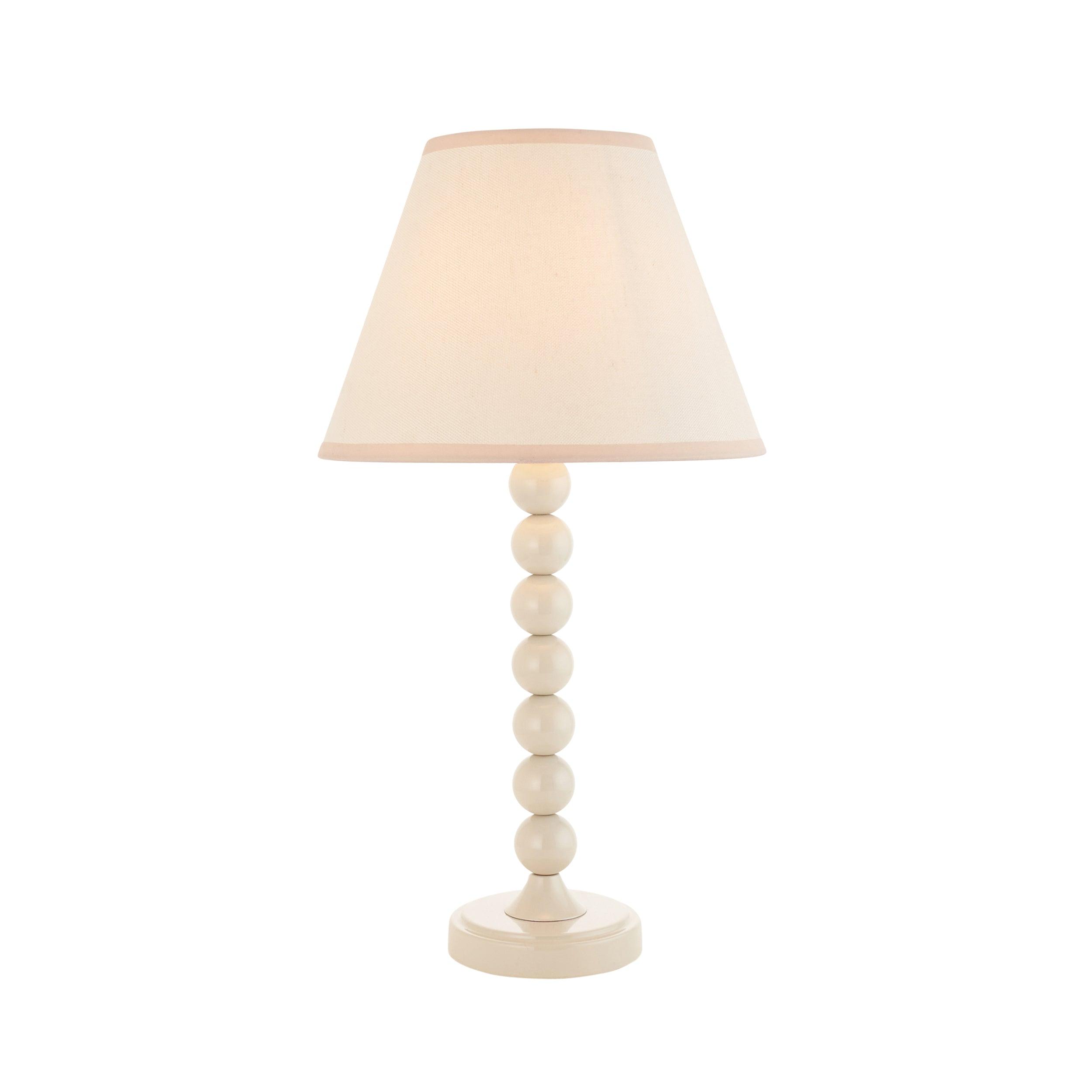 Higgledy White Table Lamp & Ivy 25cm Vintage White Shade