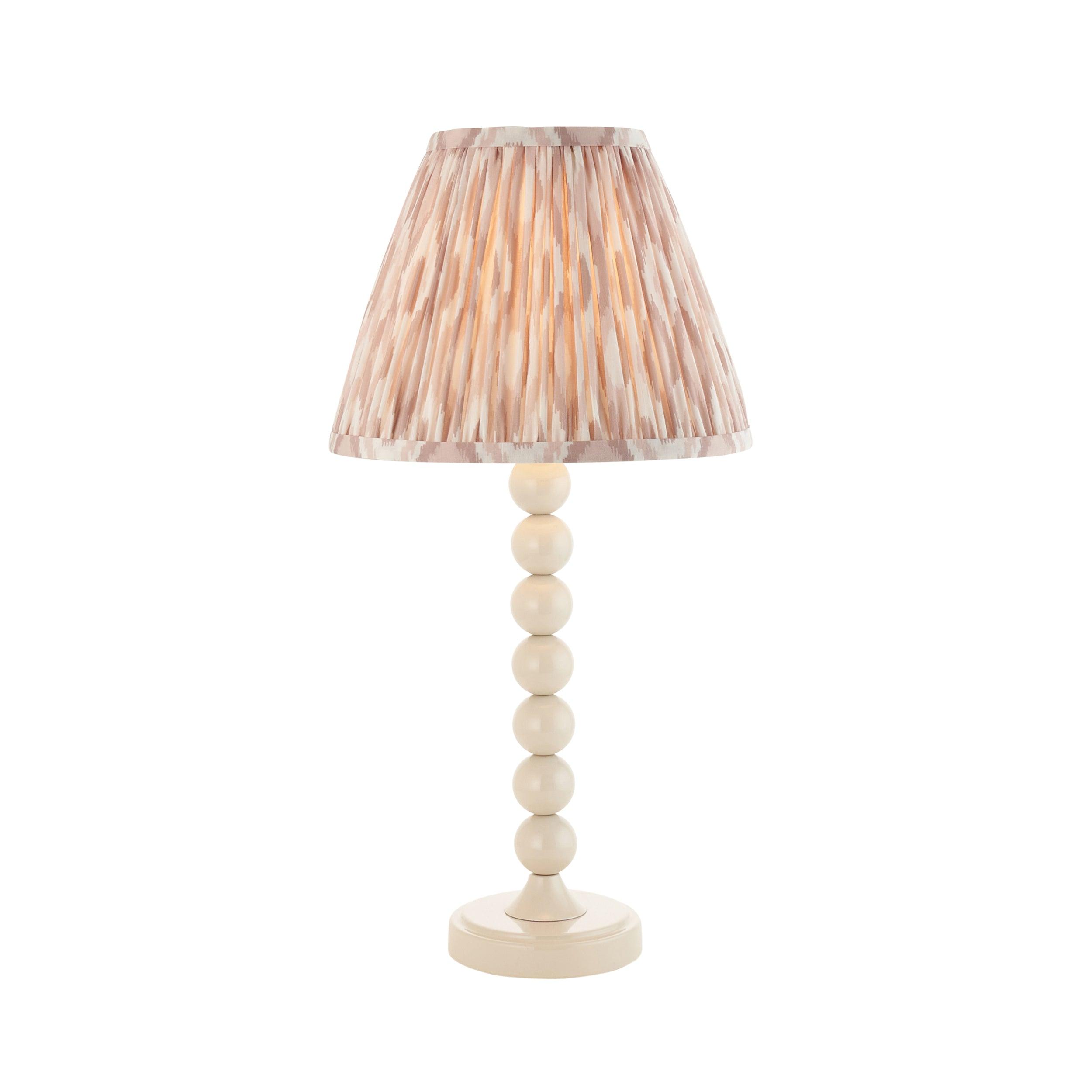 Higgledy White Table Lamp & Ikat 25cm Neutral Shade