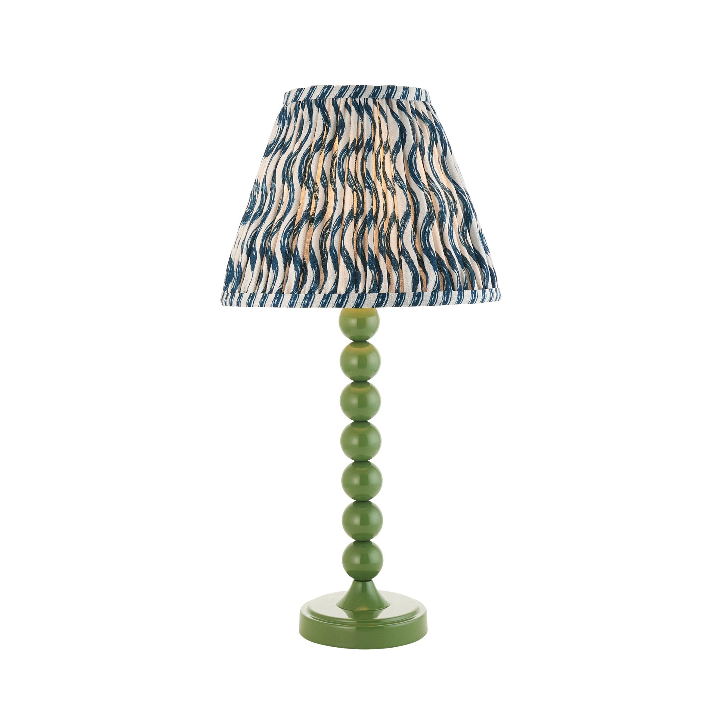 Higgledy Green Table Lamp & Ripple 25cm Marlin Blue Shade