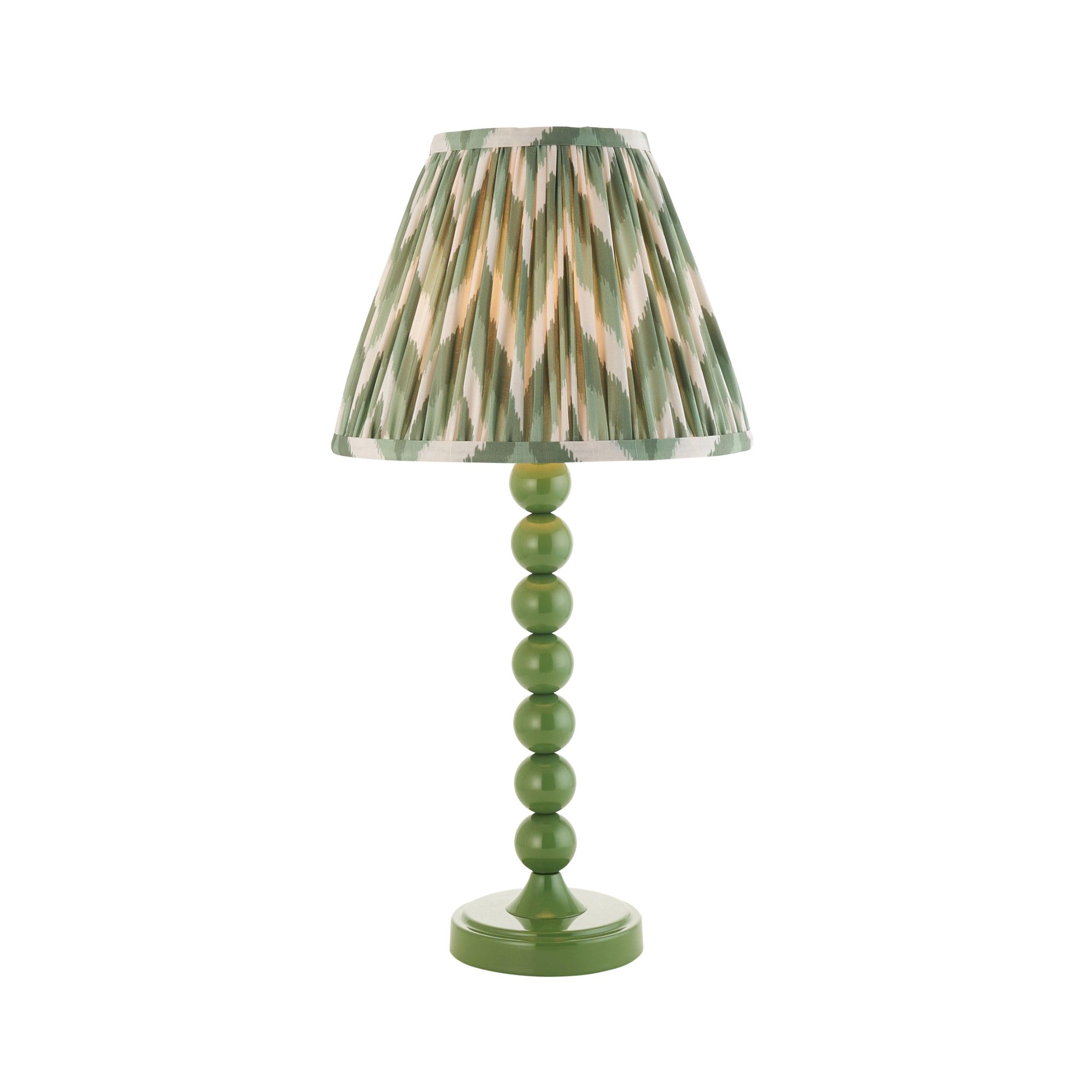 Higgledy Green Table Lamp & Zigzag 25cm Cotswold Green Shade