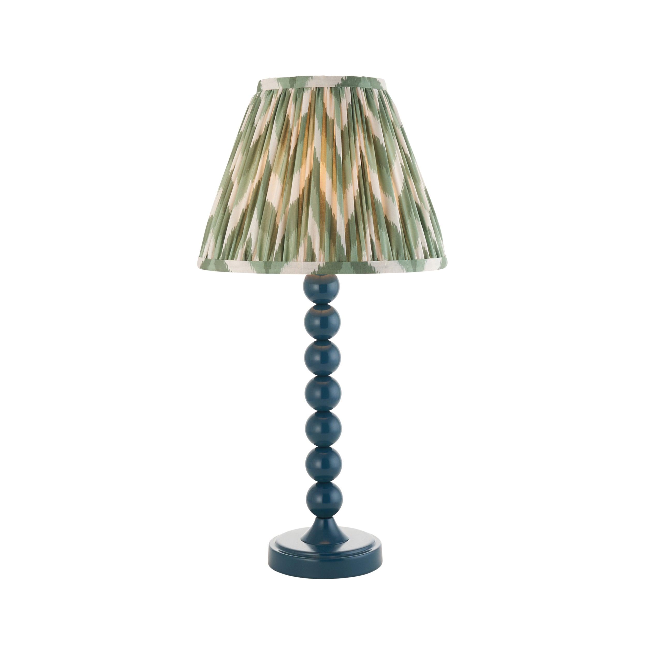Higgledy Blue Table Lamp & Zigzag 25cm Cotswold Green Shade