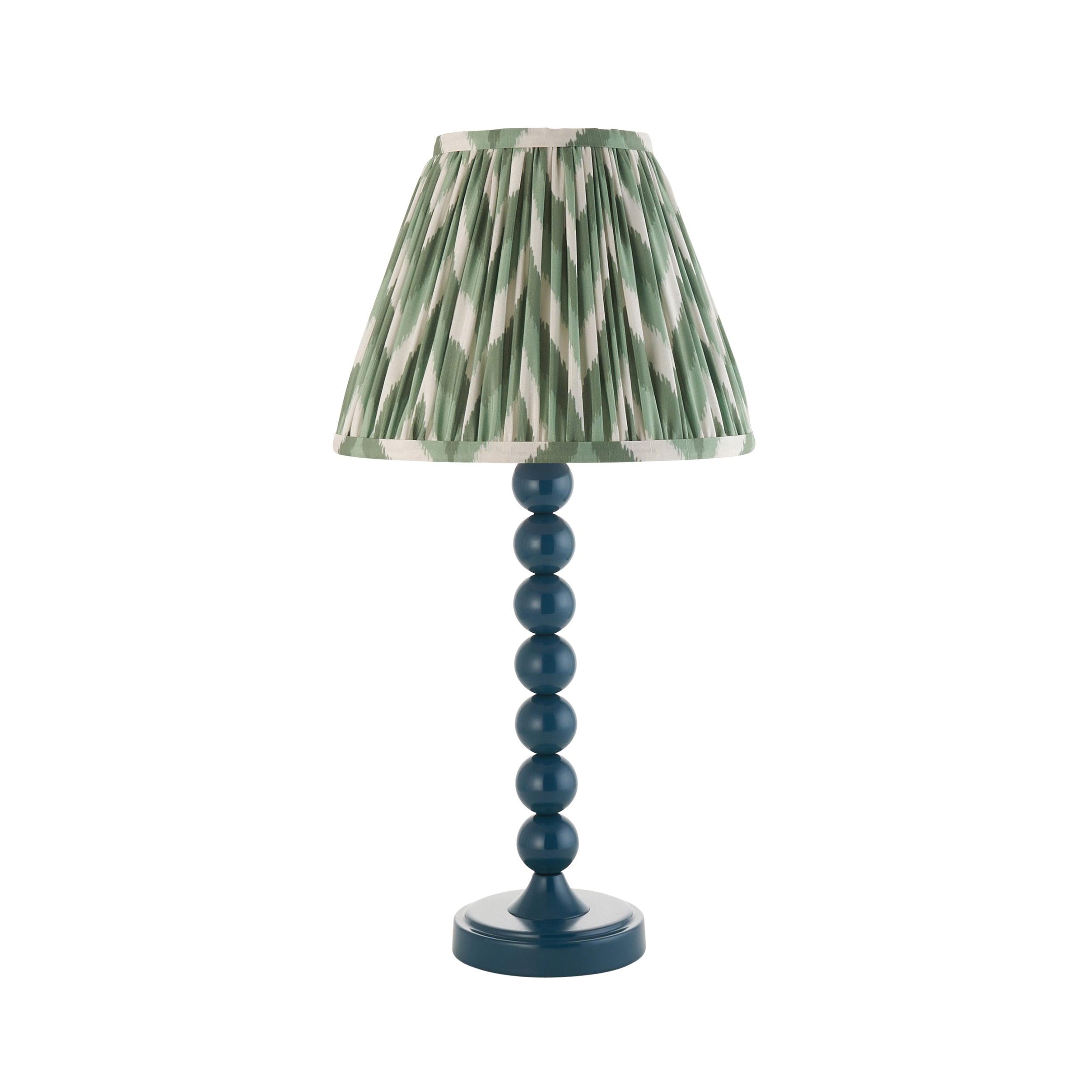 Higgledy Blue Table Lamp & Zigzag 25cm Cotswold Green Shade
