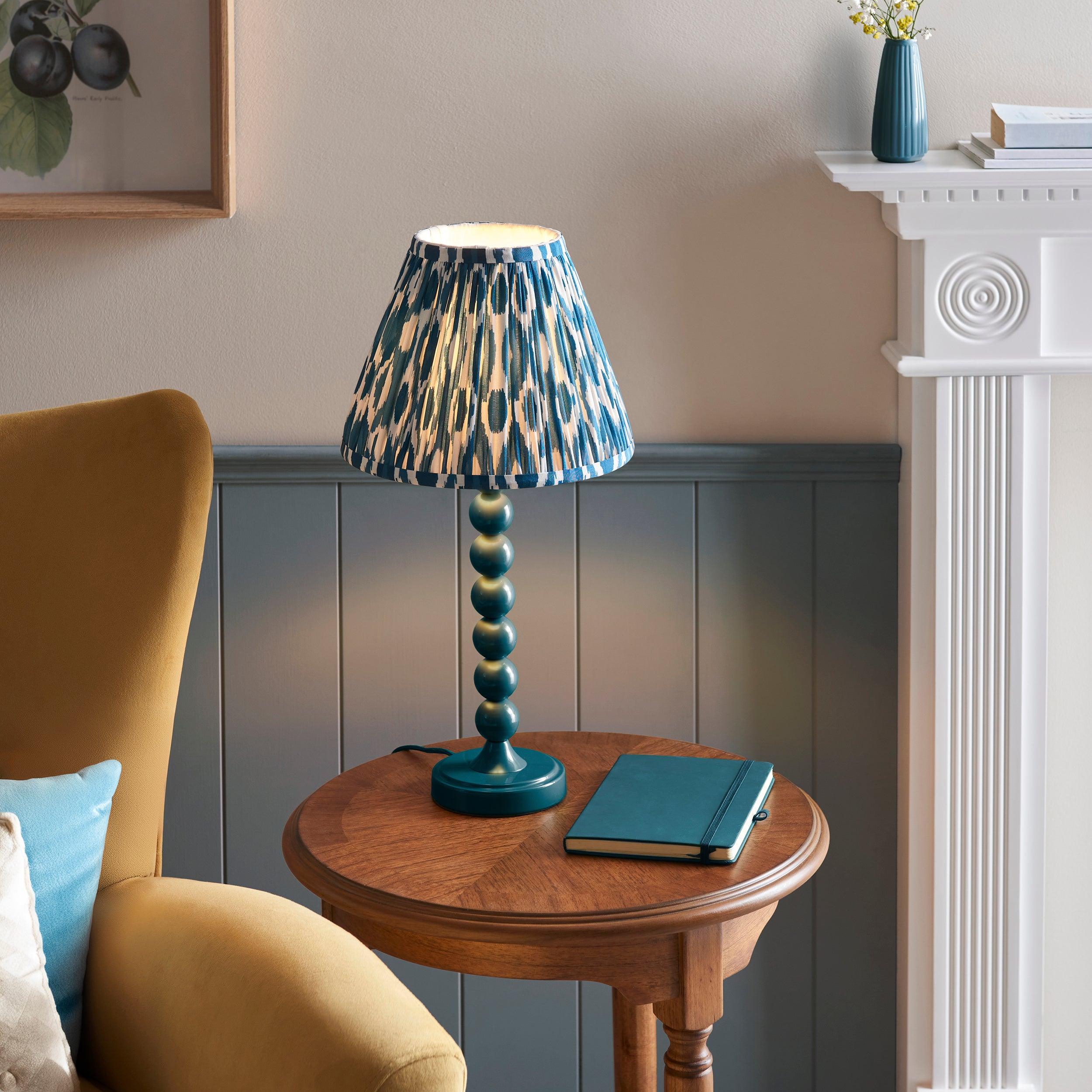 Higgledy Blue Table Lamp & Ikat 25cm Marlin Blue Shade