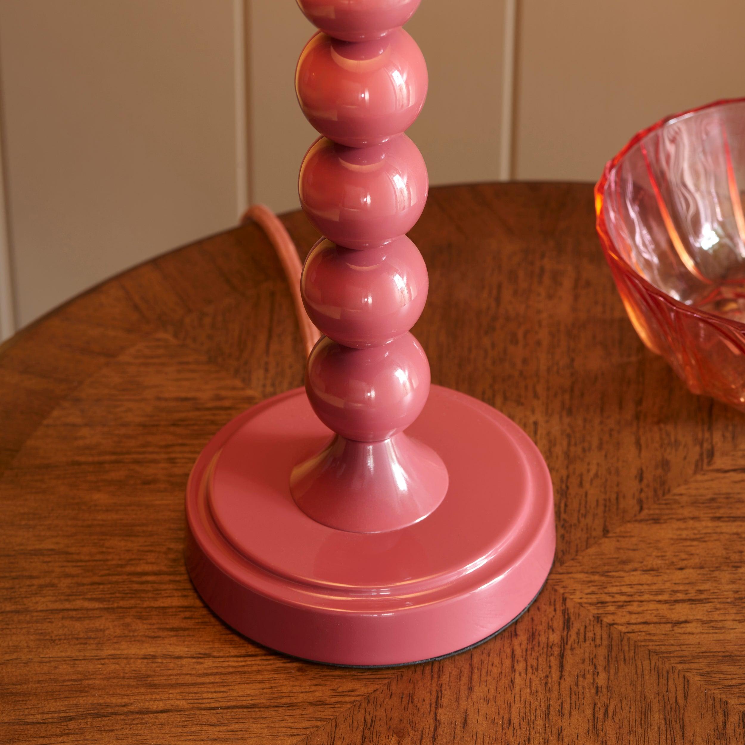 Higgledy Pink Table Lamp & Ripple 25cm Marlin Blue Shade