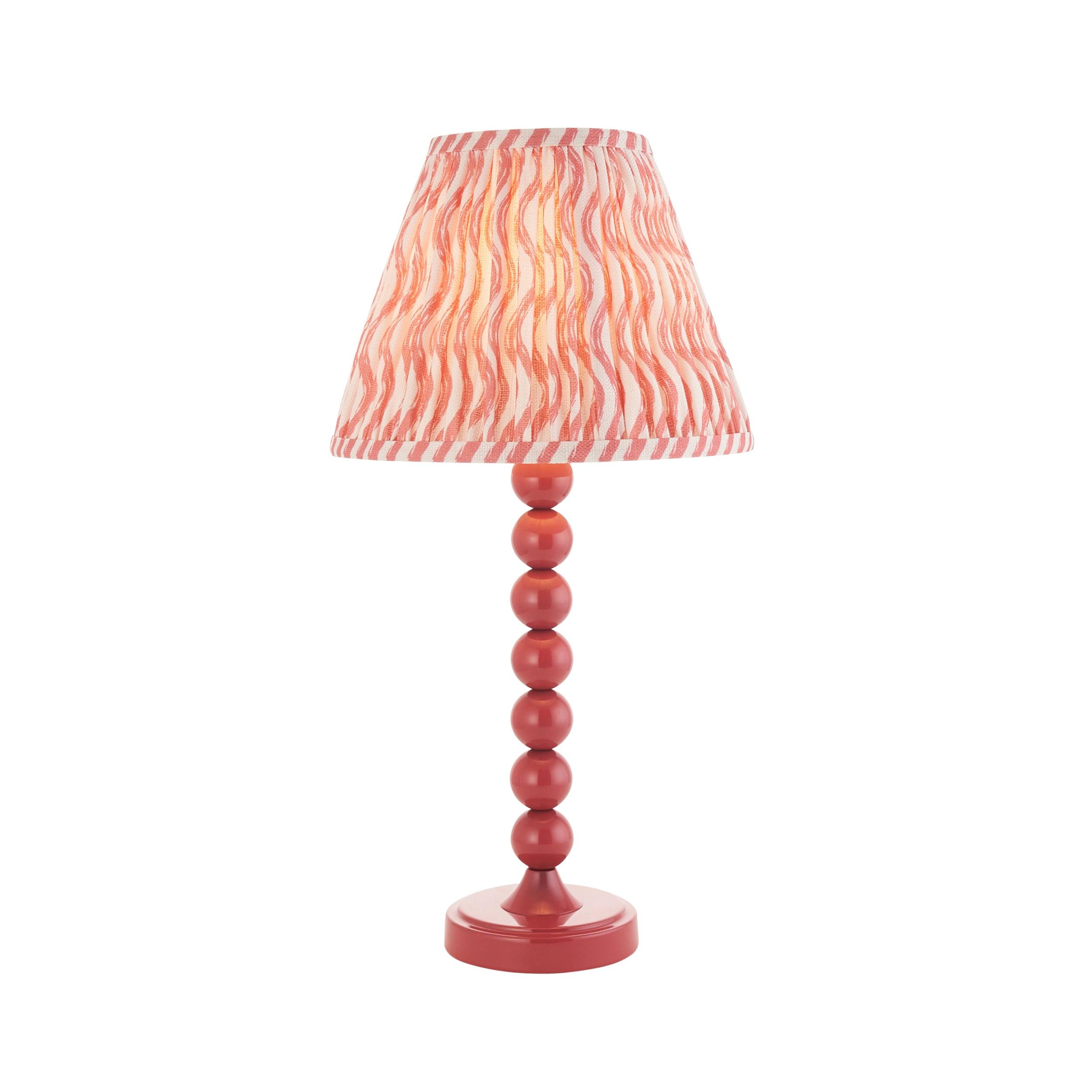 Higgledy Pink Table Lamp & Ripple 25cm Coral Pink Shade