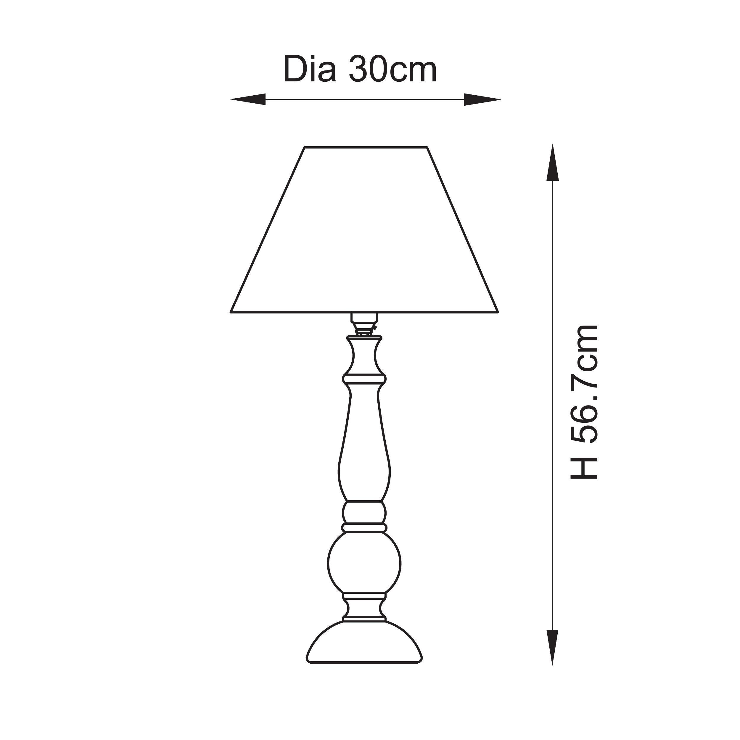 Hidcote Wooden Table Lamp & Leaf 30cm Herb Garden Green Shade