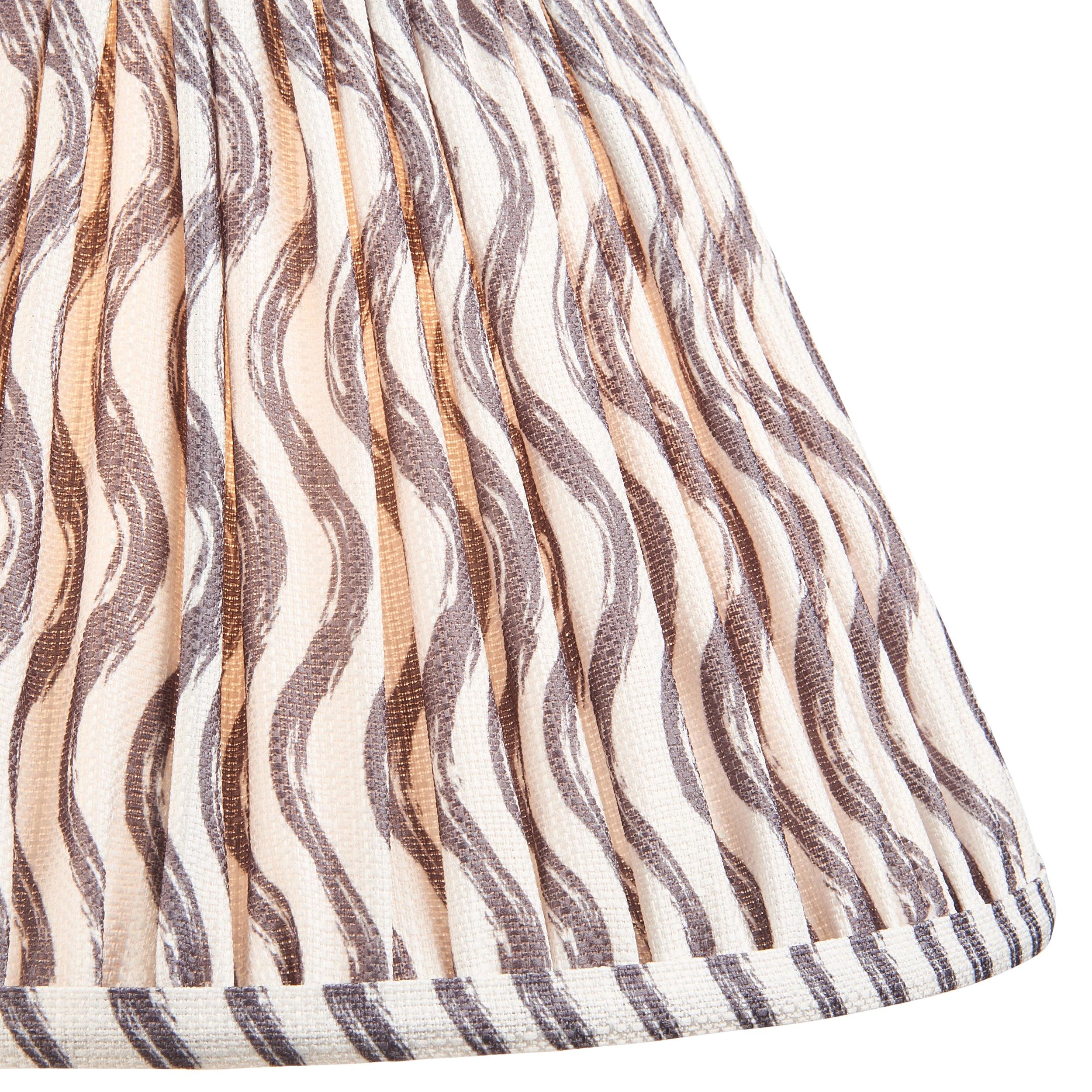 Hidcote Wooden Table Lamp & Ripple 30cm Pearl Grey Shade