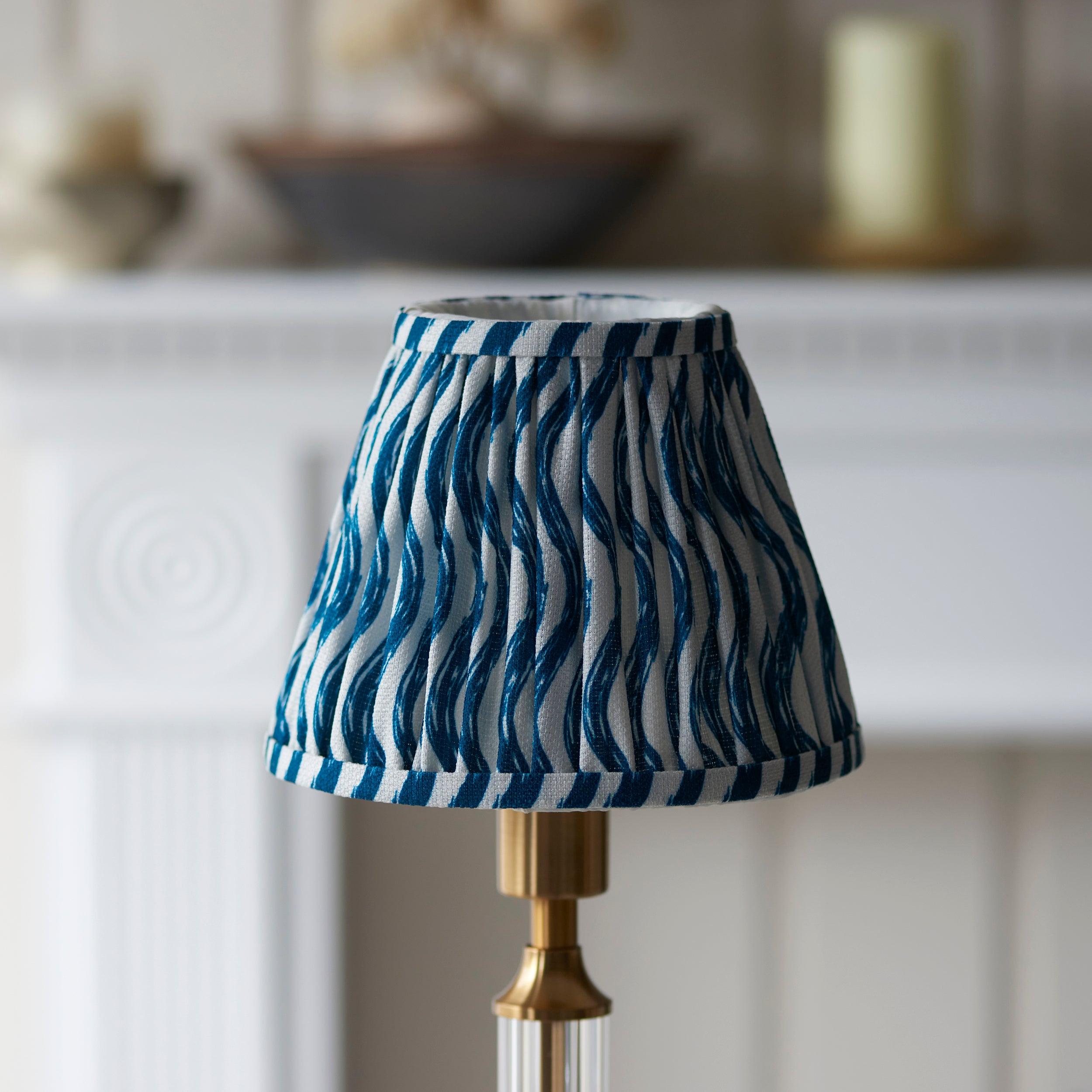 Morton Rechargeable Table Lamp & Ripple 16cm Marlin Blue Shade