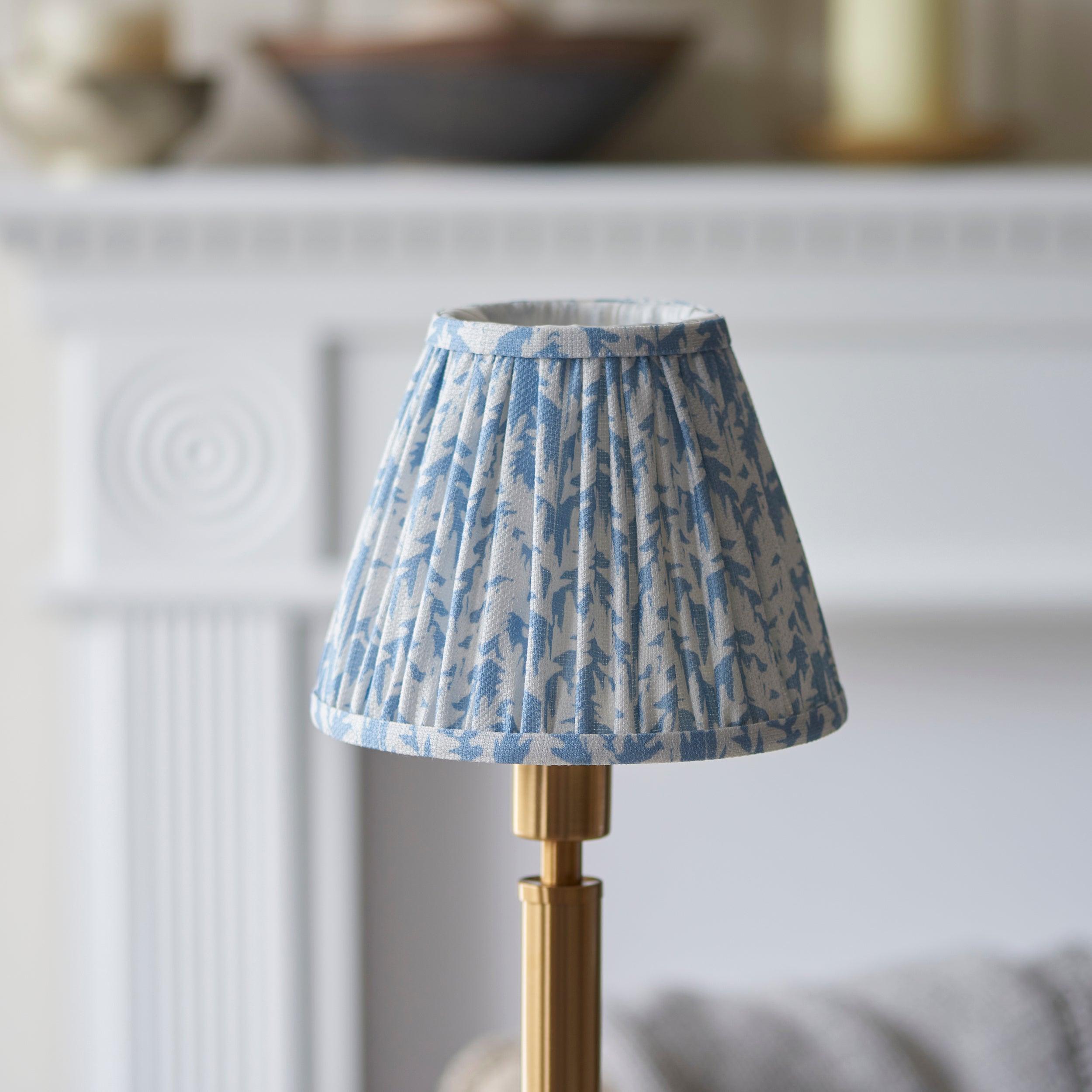 Upton Rechargeable Table Lamp & Leaf 16cm Shell Bay Blue Shade
