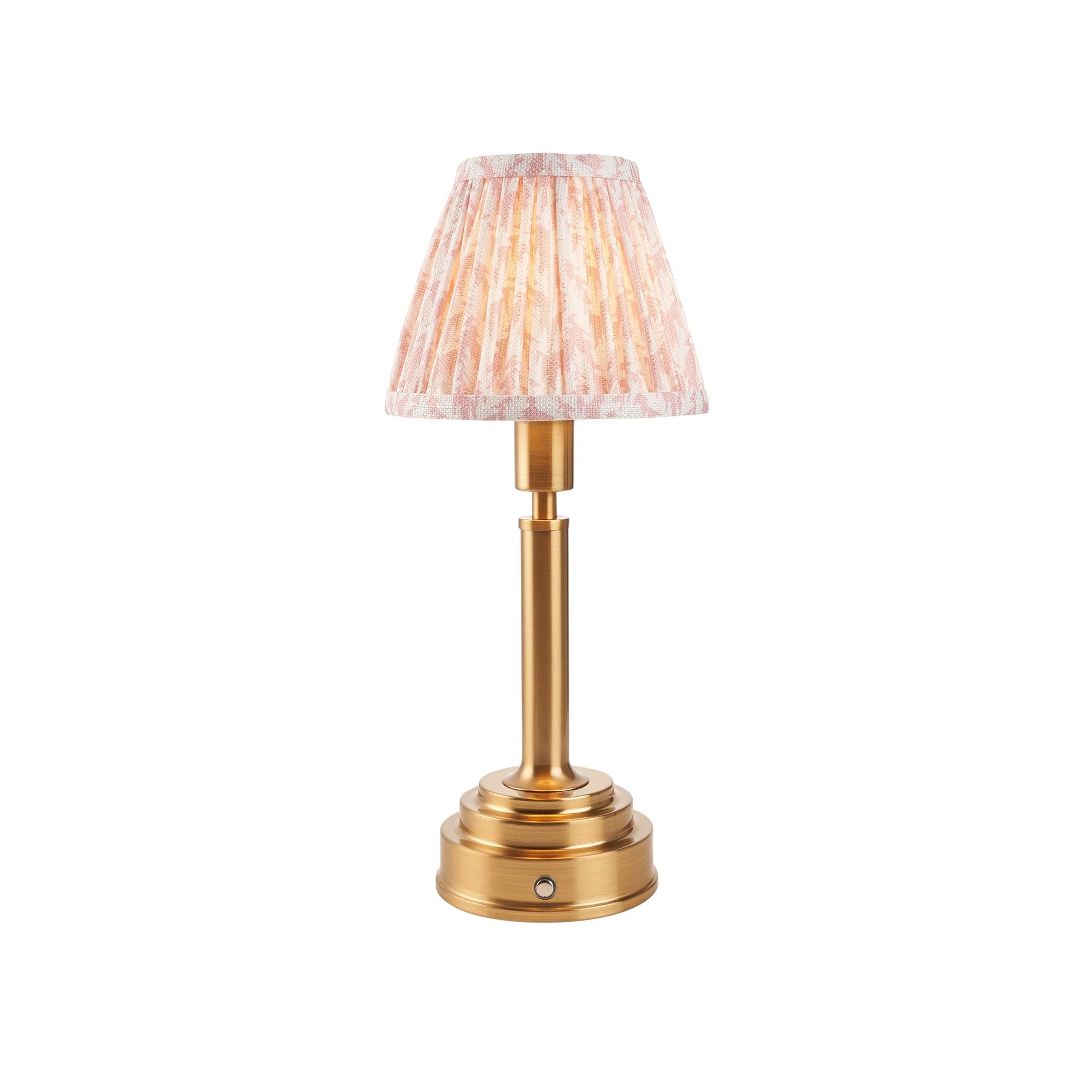 Upton Rechargeable Table Lamp & Leaf 16cm Peachy Keen Shade