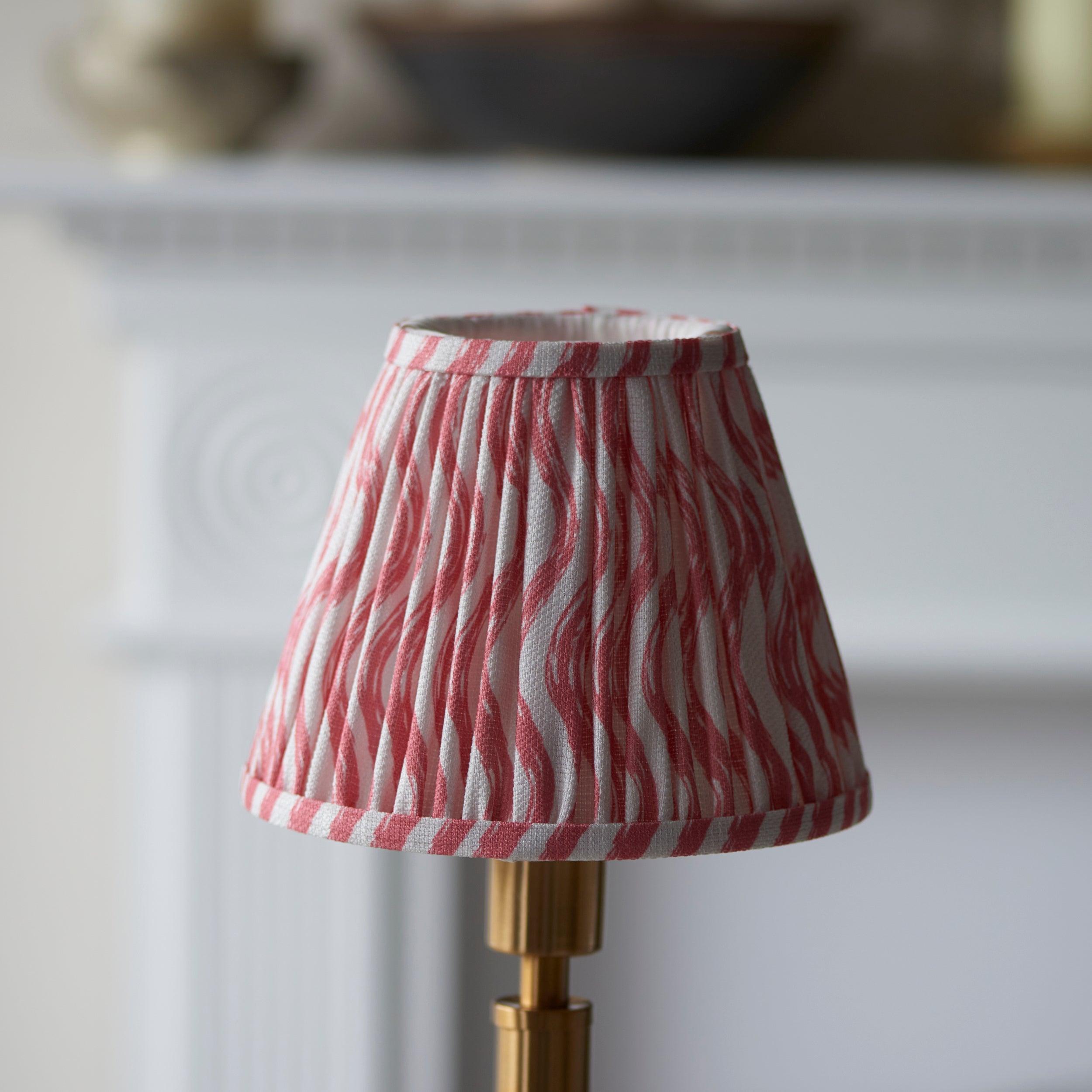 Upton Rechargeable Table Lamp & Ripple 16cm Coral Pink Shade